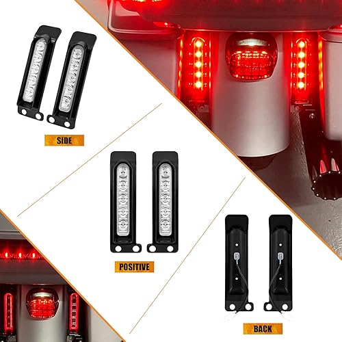 Miniatura 3 de HCmotorku Luces LED de panel de llenado para motocicleta, luz de guardabarros trasero, intermitentes, luz de freno para Harley Touring Electra Glide
