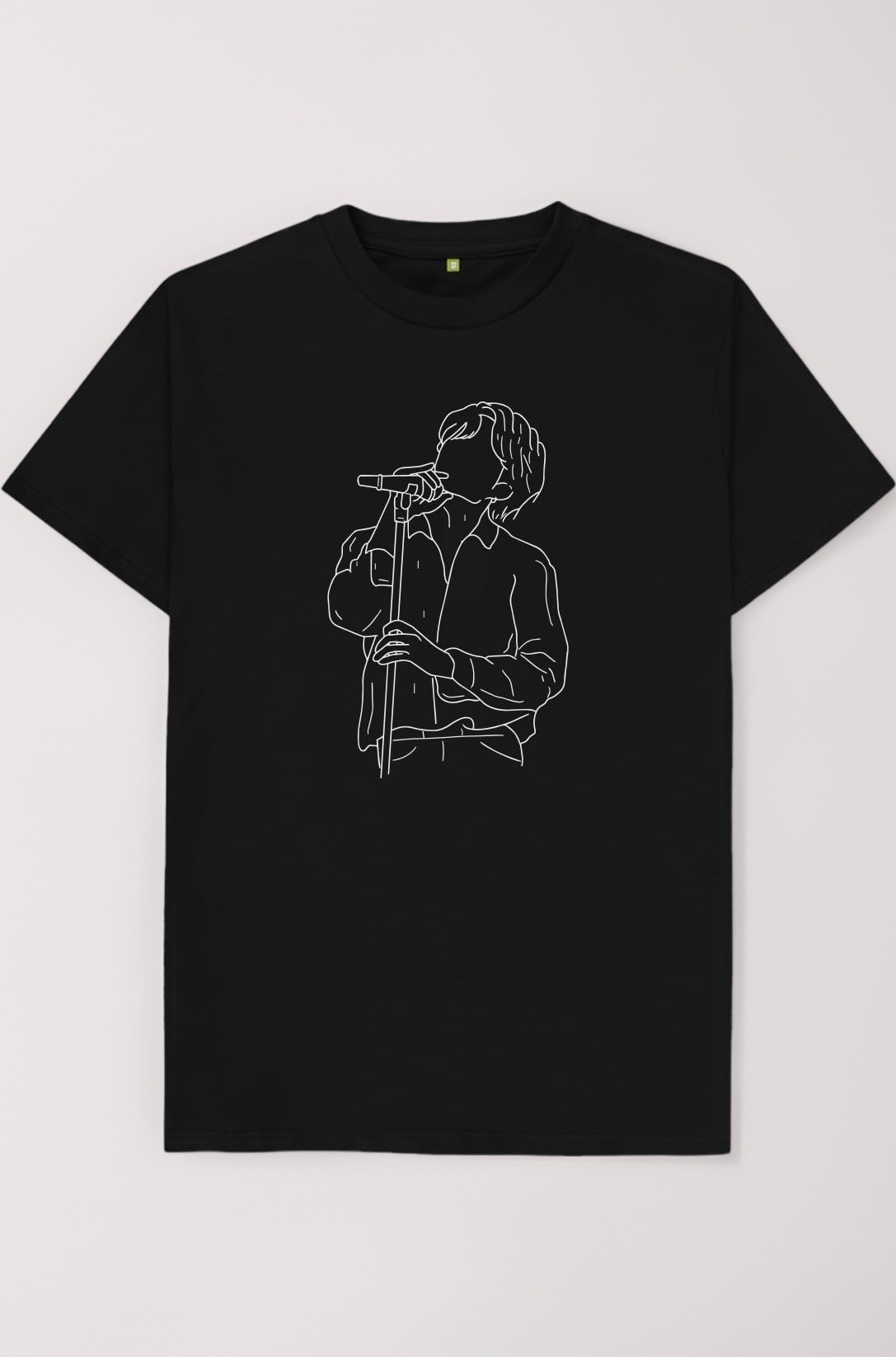 Jung Kook for   モノグラム　Tシャツ Buy The Korhean Store BTS Jungkook Lineart Black Regular Fit Crew