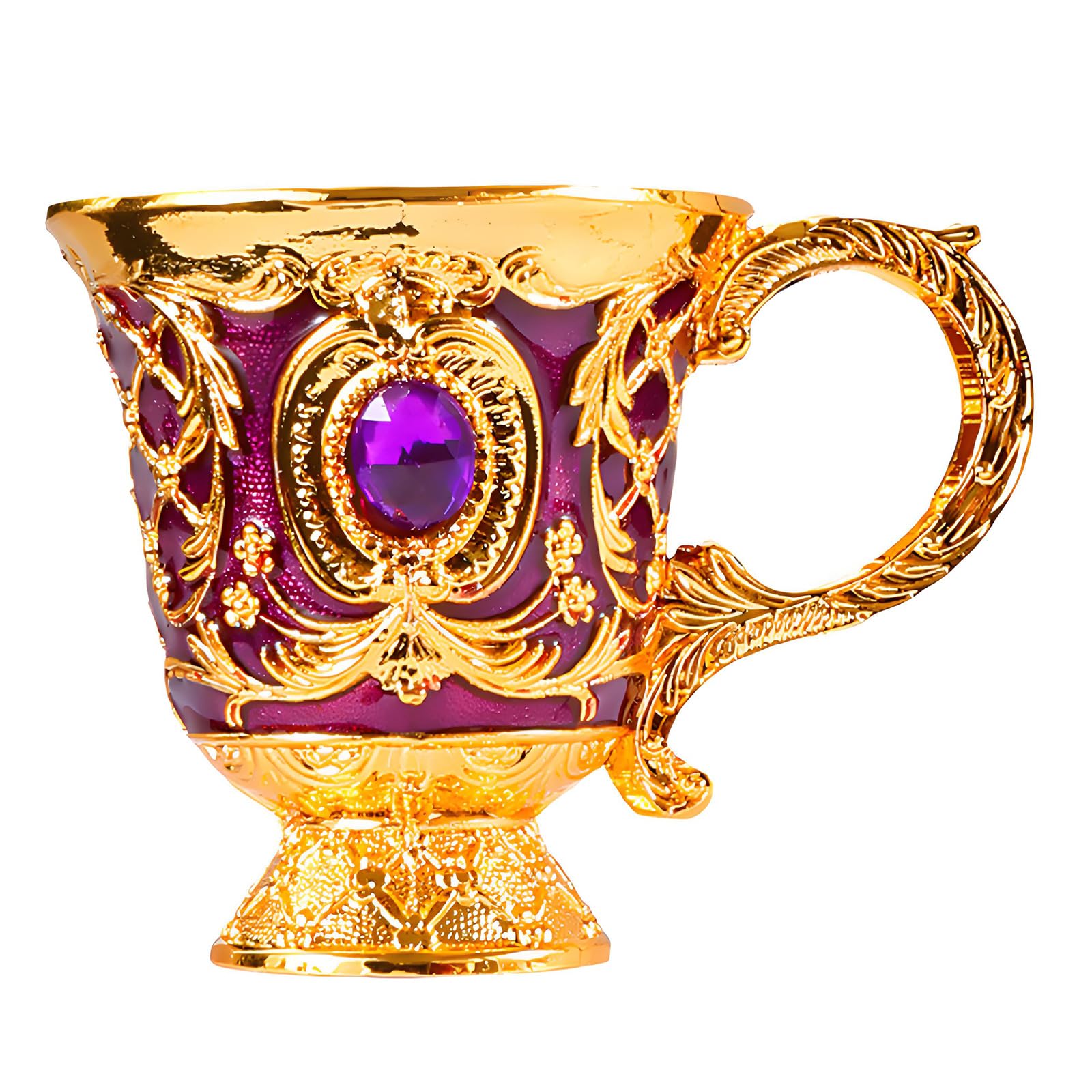 Whoasyst Chalices Goblet Metal Shot Glasses Engraving Wine Cup with Handle Medieval Drinkware for Party Wedding Decors Gift Drinking Goblet