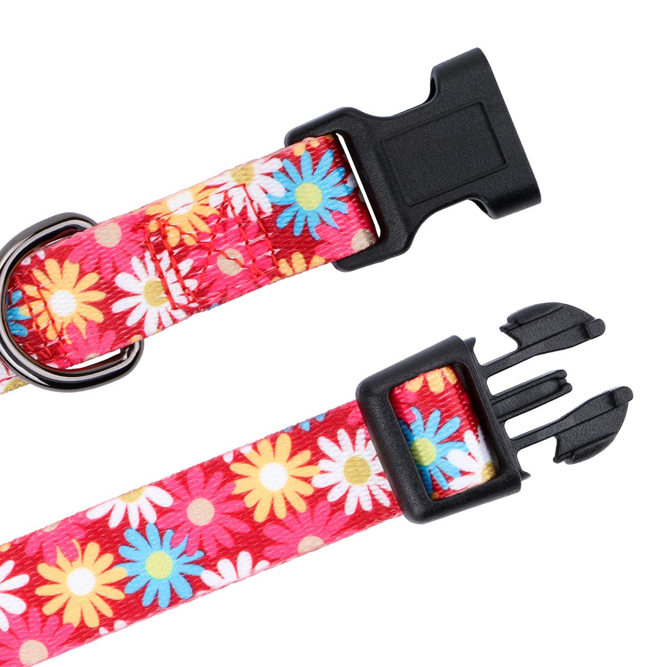 Rhea Rose Girl Dog Collars Cute Pink Daisy Collar, Spring and Summer Flower for Large Dogs, A8_Red Daisy - Image 4