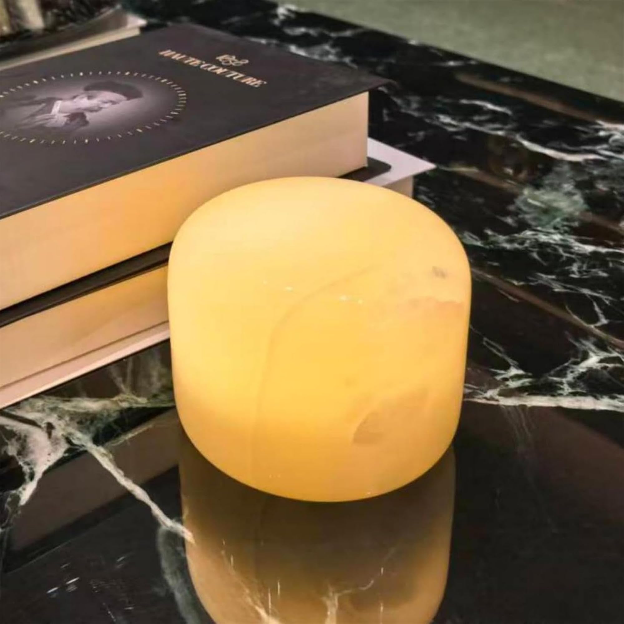 Marmor Lampada da Tavolo in Marmo LED,Abat Jour da Comodino,Lampada da Scrivania Senza Fili,Luce Notturna-Regalo Fidanzata
