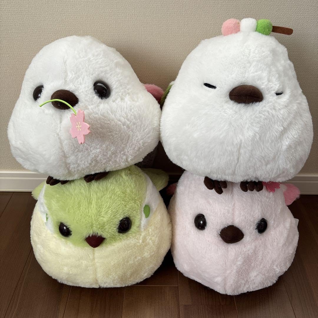 ふくふくシマエナガ 春色びより 桜 JB 全4種類 約23cm Amazon.co.jp: ふくふくシマエナガ 春色びより 桜 JB 全4種セット