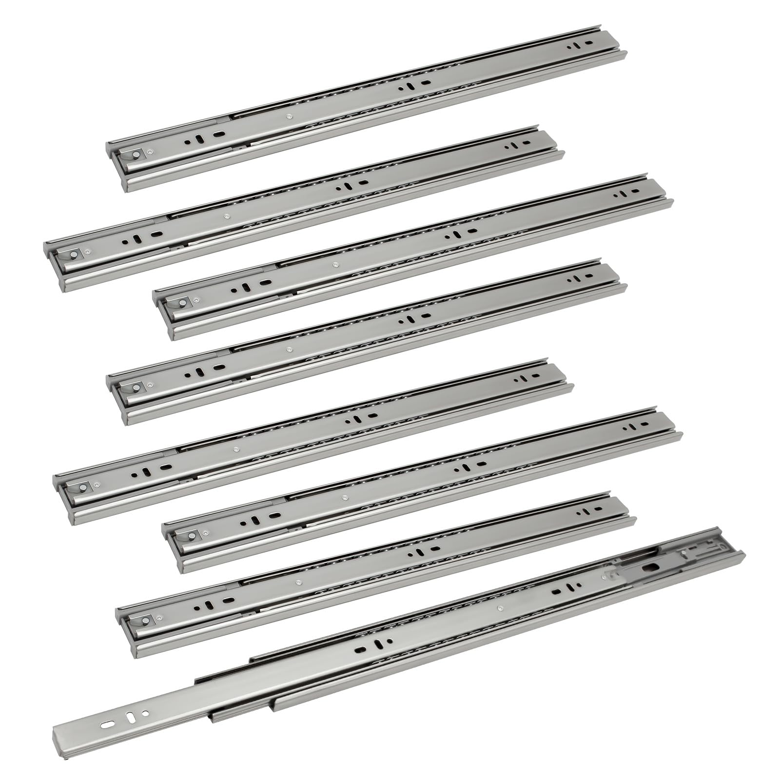 Guide per cassetti 600 mm, guide a sfera con portata di 45 kg, estraibili completi, guide telescopiche, dimensioni complete 1200 mm, 4 paia (8 pezzi)