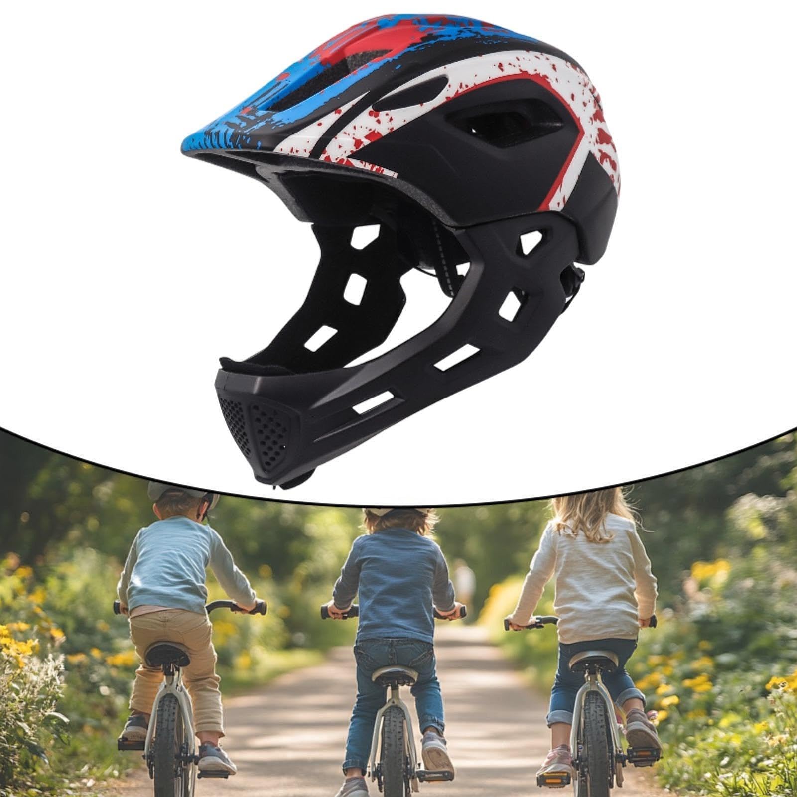 Casque Intégral pour Enfant, Casque de Protection, Léger et Confortable avec Intérieur Amovible, Ajustement Réglable, pour Vélo, Draisienne, Skate et Roller