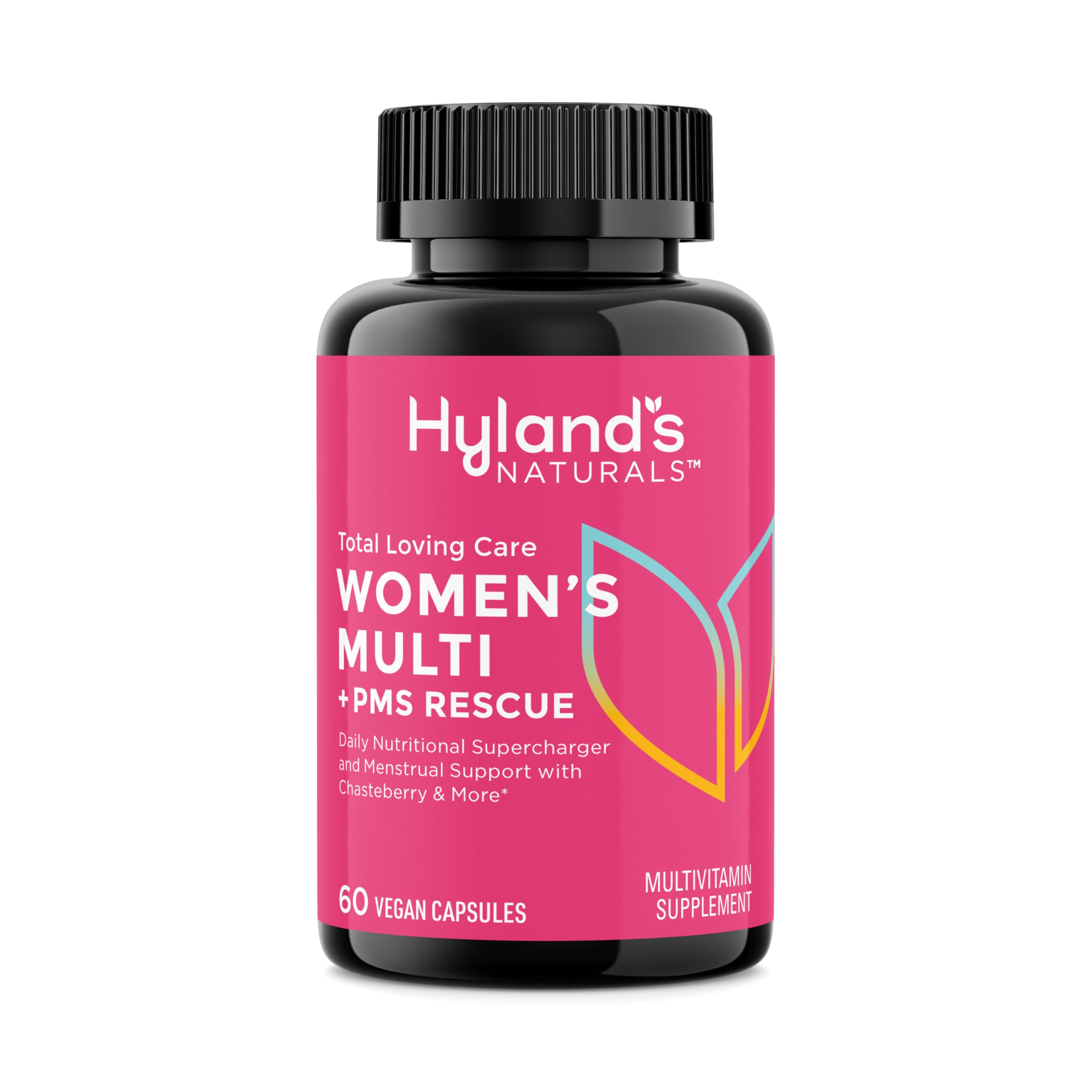Hyland'sNaturals Total Loving Care Multivitamin for Women + PMS Rescue - 60 Vegan Capsules - with L-Theanine for Focus Support & Stress Relief and Chasteberry & Dong Quai for Menstrual Support