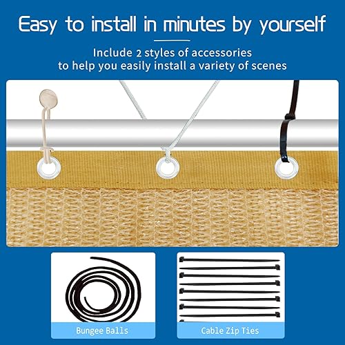 Miniatura 5 de KANAGAWA Pérgola - Cubierta de tela personalizada de 4 x 5 pies, toldo con ojales, 90% bloqueo UV, pantalla de privacidad para patio, espacios