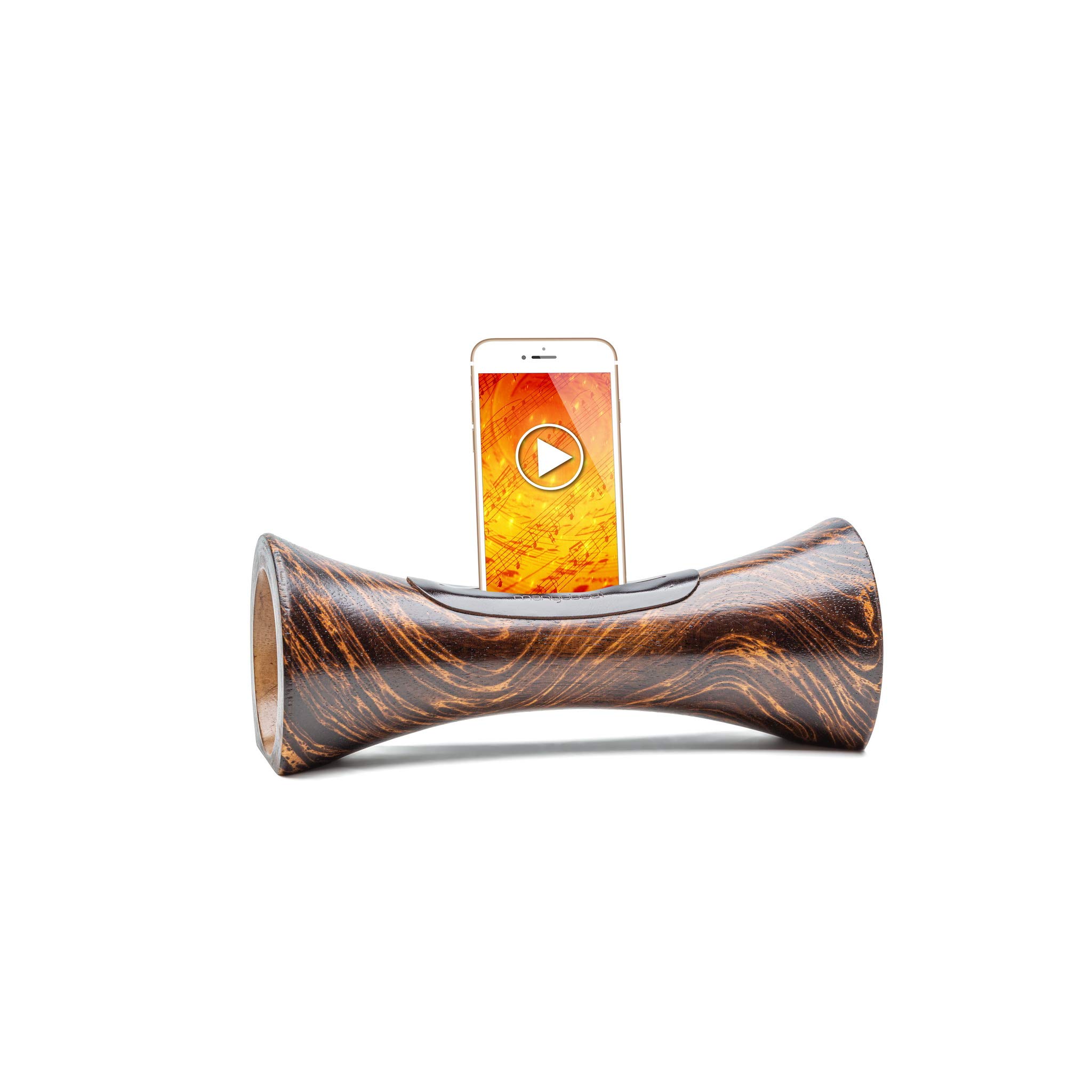 mangobeat® - Enceinte écologique et Universelle en Bois - Amplification de Tous Les Smartphones sans électricité - « Loupe » 25 cm