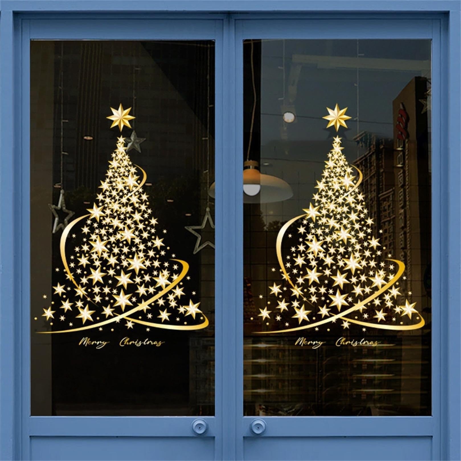 Décoration noel Autocollants de Noël for fenêtre, flocons de neige, for la maison, le bureau, décoration de Noël, décoration for la maison et les magasins sticker noël fenetre(2pcs)