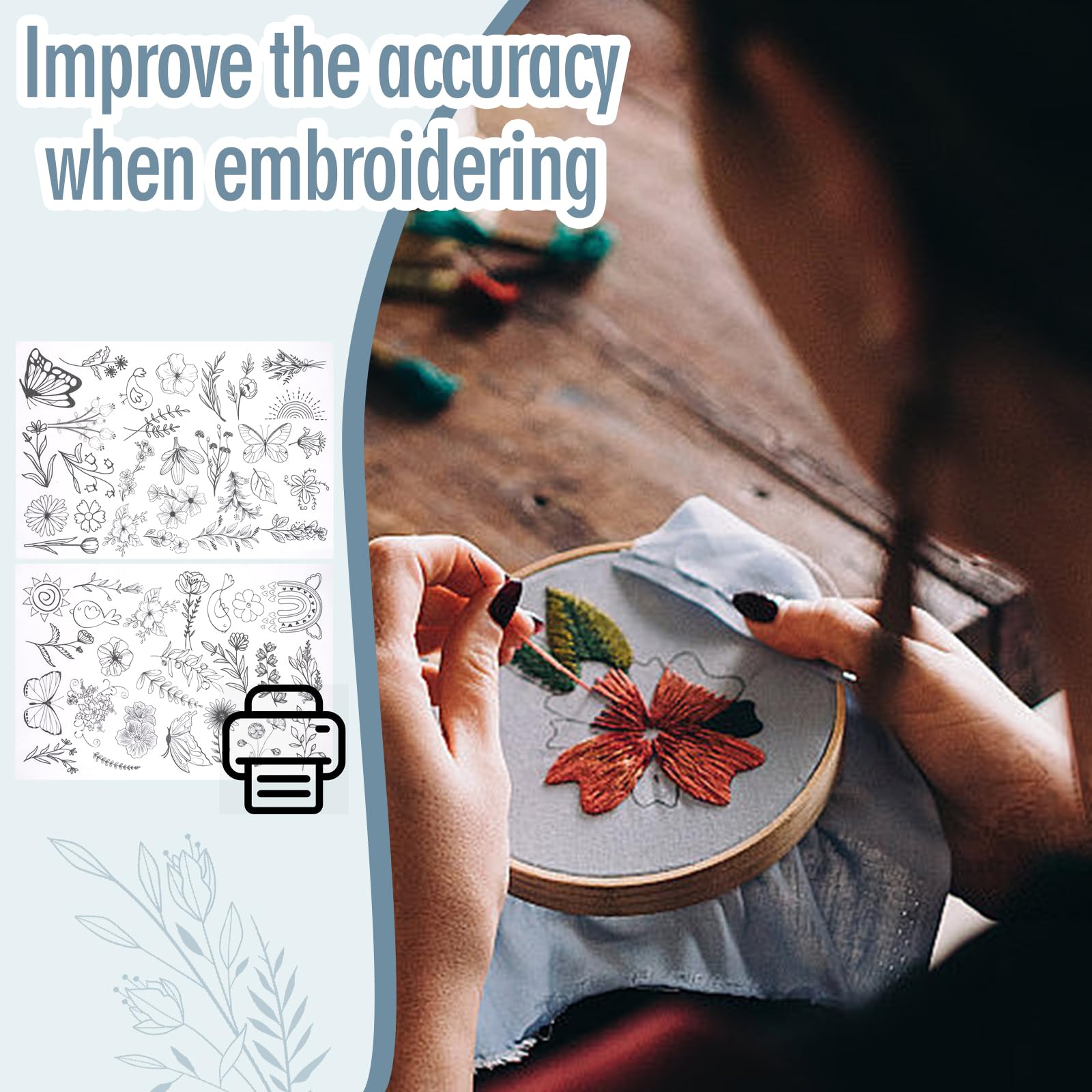 Lyivisk Stickvlies Wasserlöslich 6PCS - Stickpapier Für Hand- & Maschinenstickerei