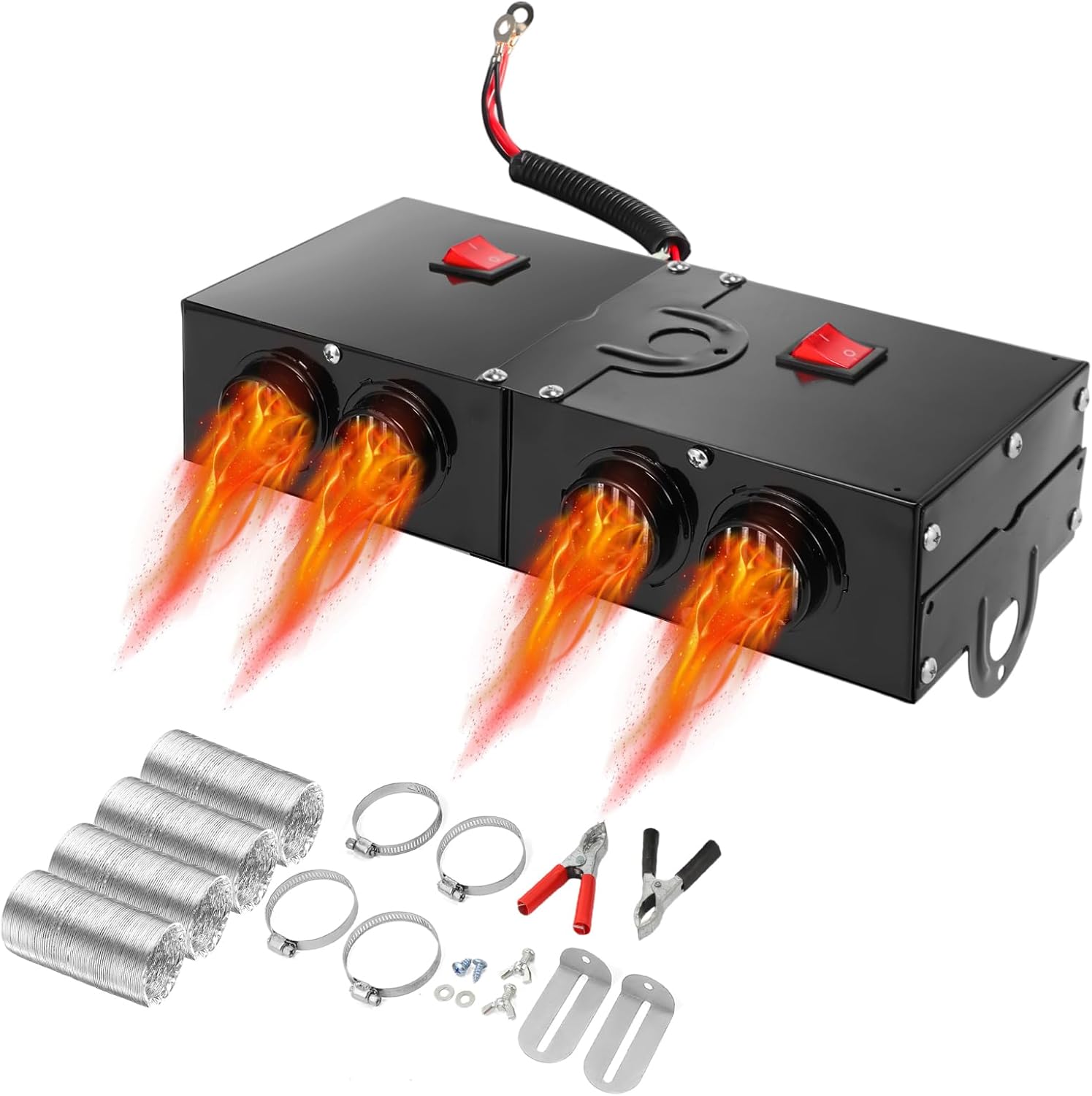 DaisyInner 500w Car Heater 24 volt Camping Heaters Car Heater Kit Camping Windshield Window Defogger Defroster for Winter Automobile Windscreen Car Camper(24v)