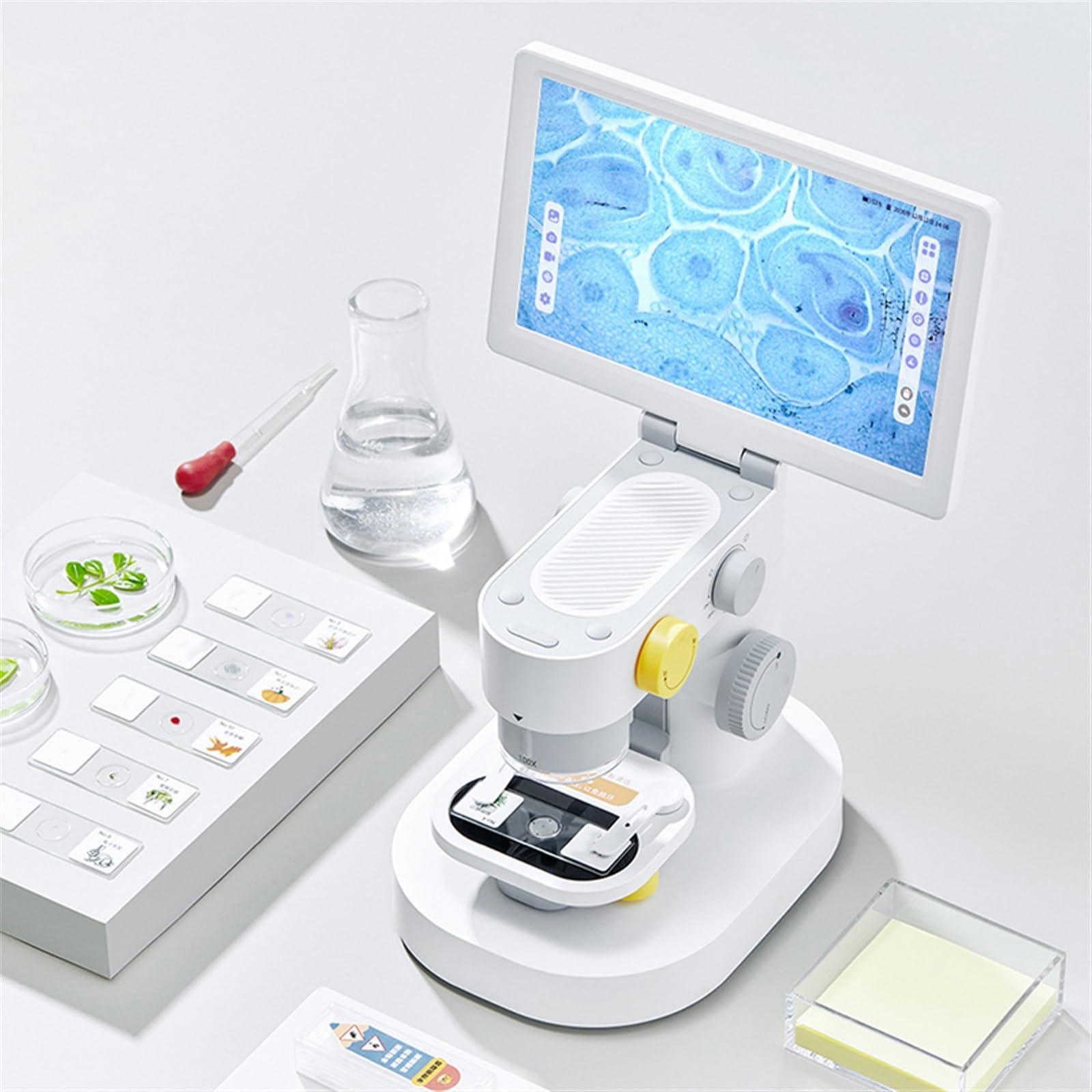 Microscopi Microscopio biologico digitale HD da 9 pollici Microscopio di ricarica USB 5MP 1080P 100-1200X Touch Screen for ispezione scientifica degli studenti