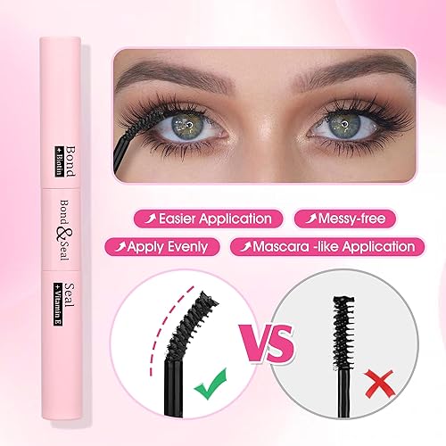 Miniatura 5 de Yawamica - Pegamento de pestañas Bond and Seal para extensiones de pestañas, pegamento de pestañas en racimo para extensiones de pestañas de larga