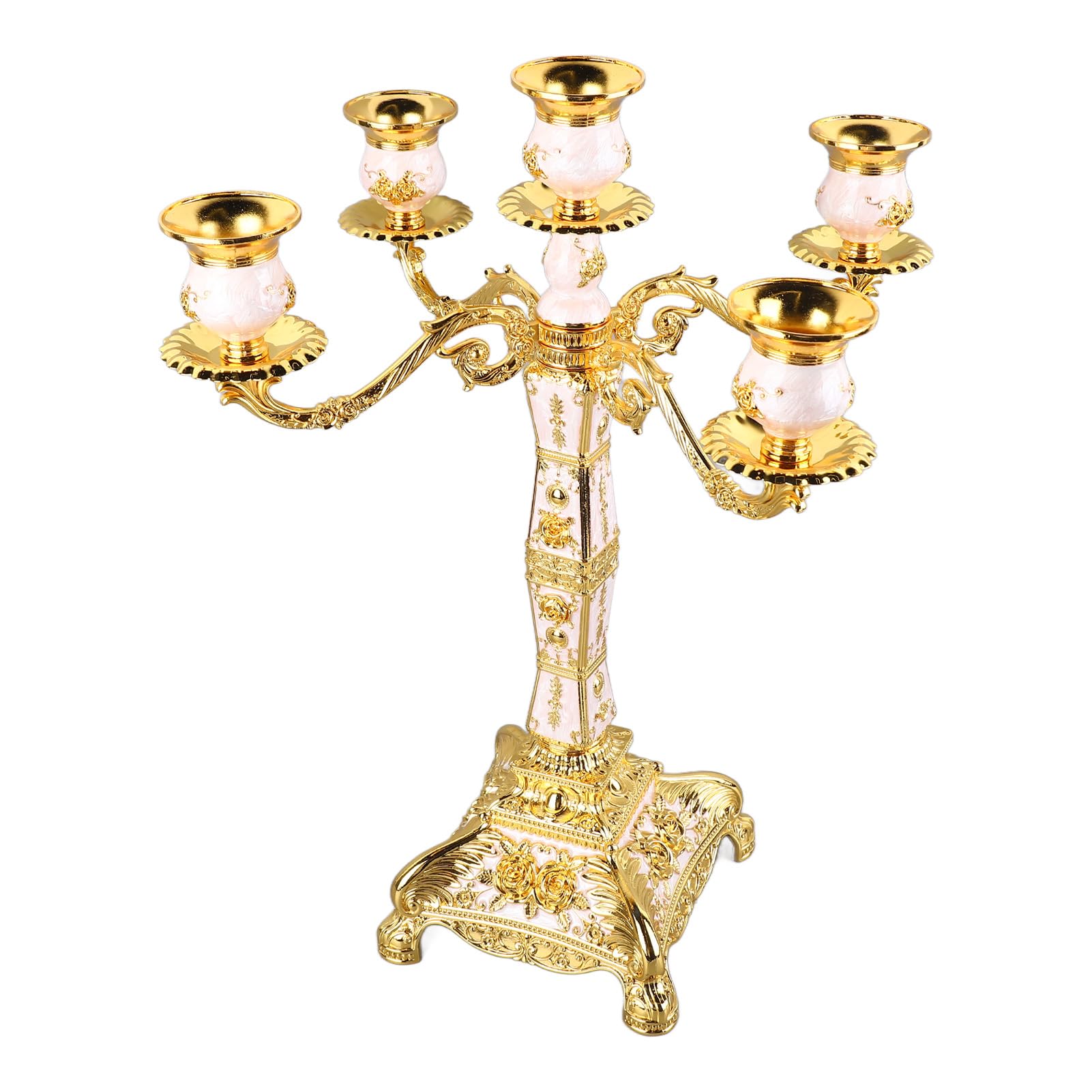Rengue Metallkandelaber mit 3 Armen, Vintage-Kerzenhalter aus (Fünf Köpfe
