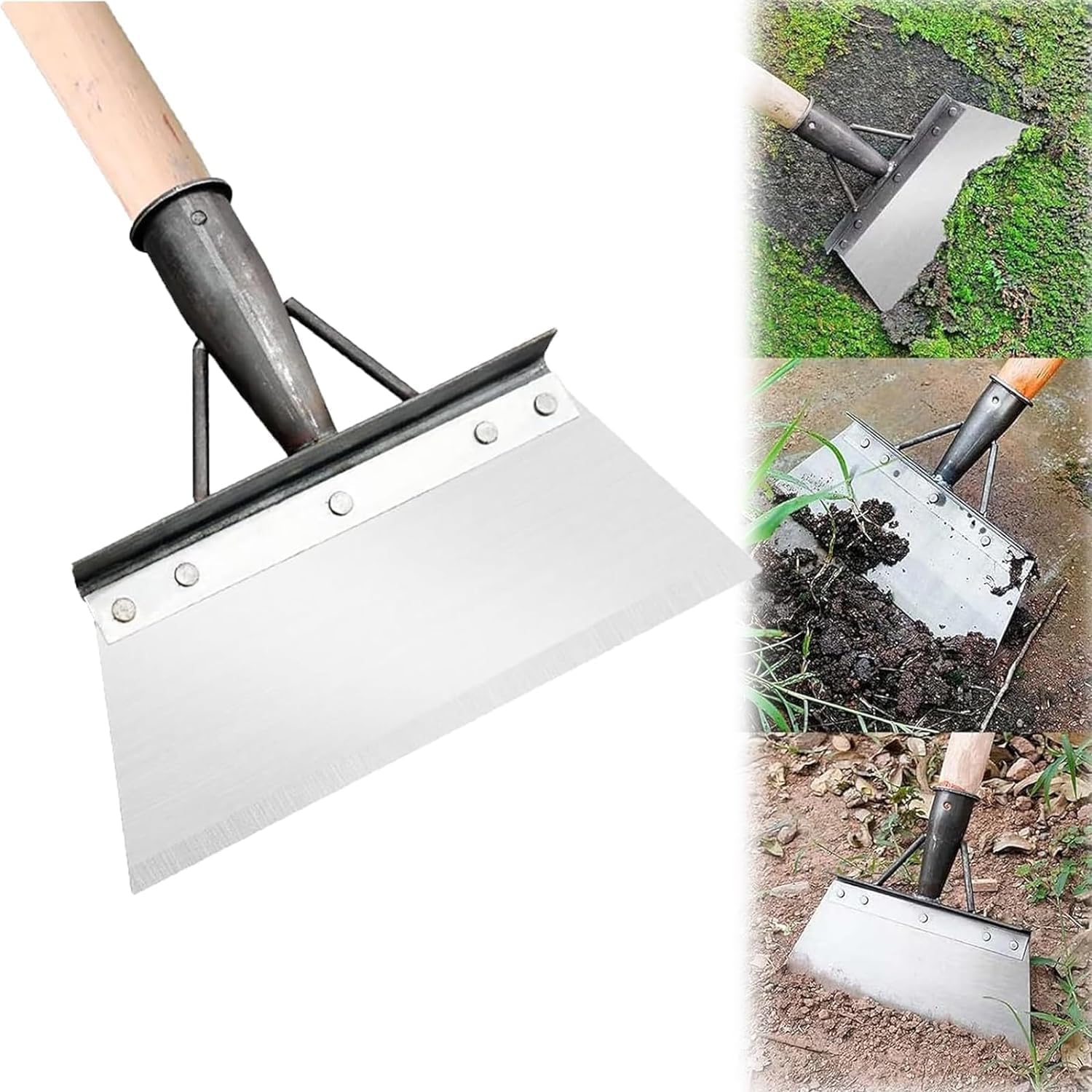 Heavy Duty Hand Weeder for Weed Removal, Multipurpose Cleaning Shovel, Large Metal Shovel Scraper, Mud Remove Tool with Anti-Splash Panel, Gardening Tools for Home Garden(Without Handle)-image-43