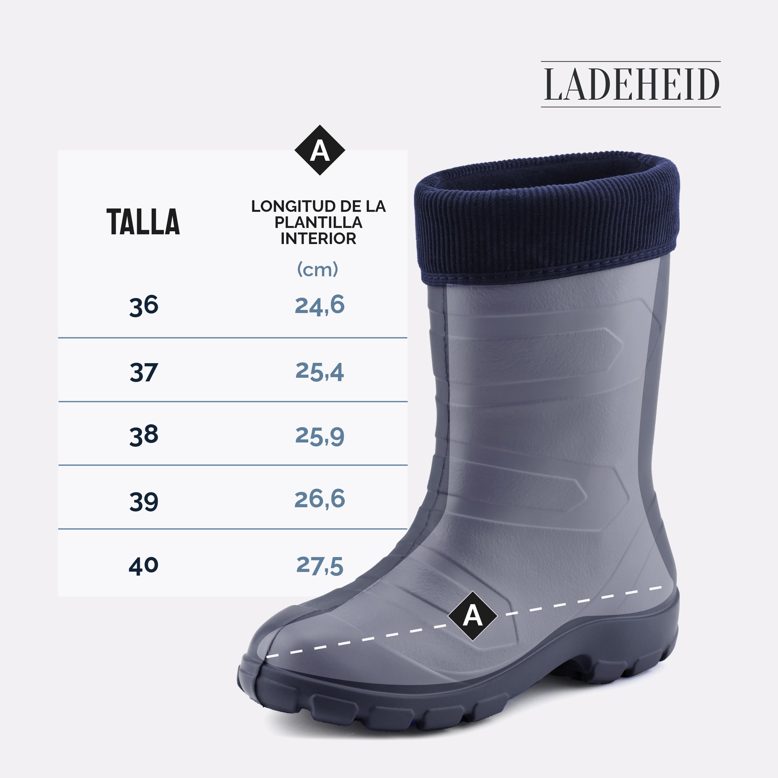 Ladeheid Botas de Agua Antideslizantes en EVA Mujer LALMG879