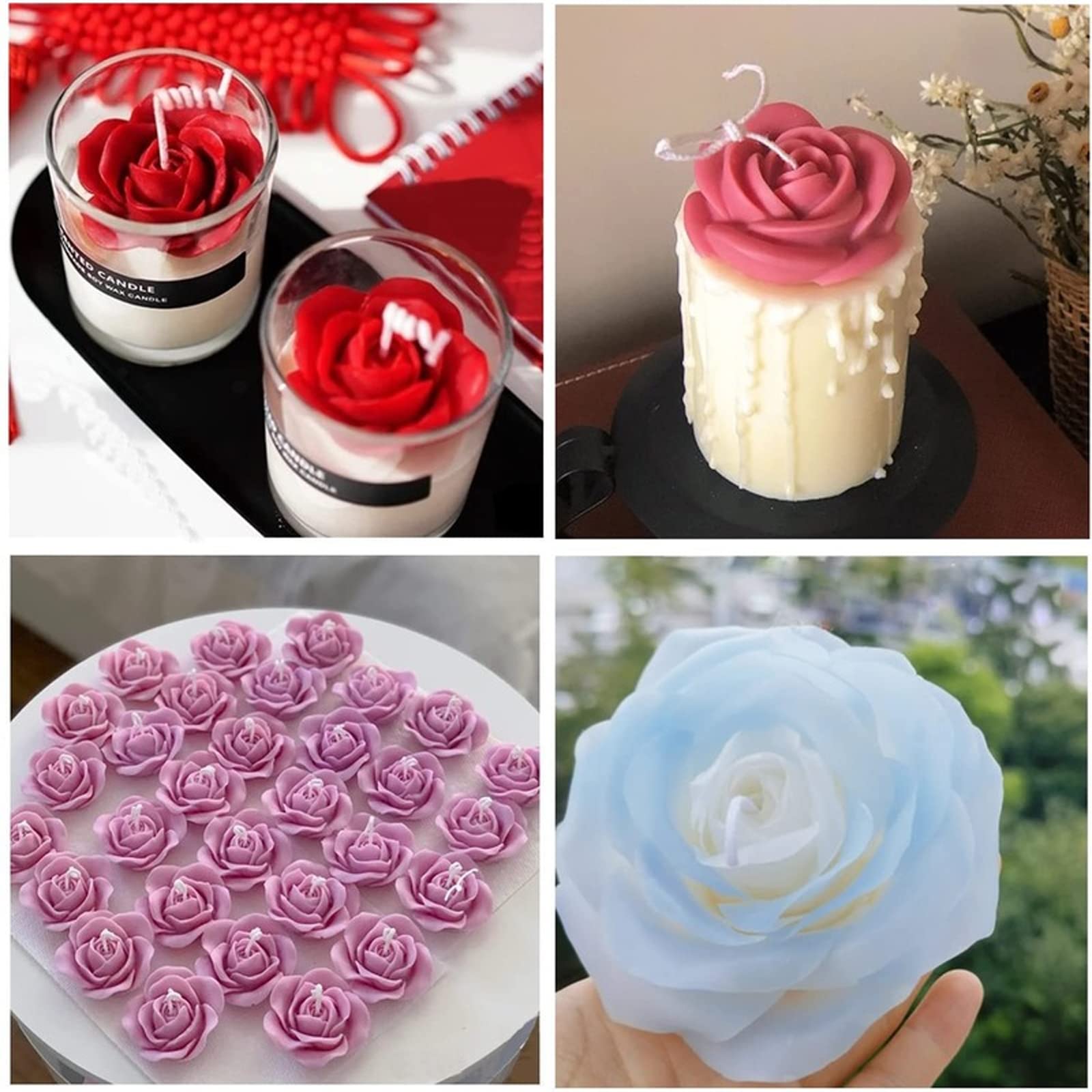 Stampini Silicone Per Resina - Kit 5 Pezzi Forma Fiori 3D | Ideali Per Candele, Cioccolato, Saponi E Lavoretti Creativi - Foto 6