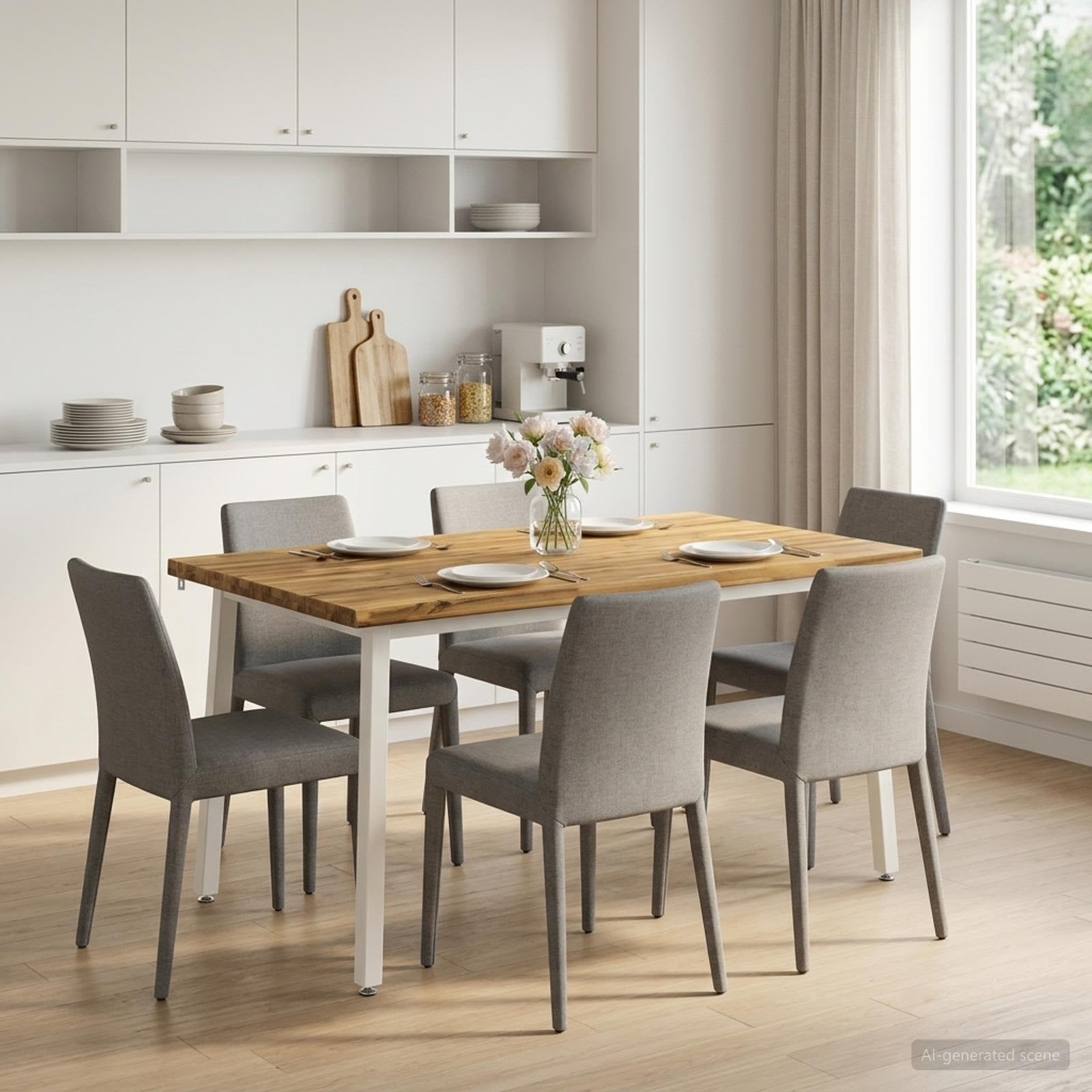 vidaXL 140 x 70 x 75 cm Lite Drewno Akacji Biały Prostokątny