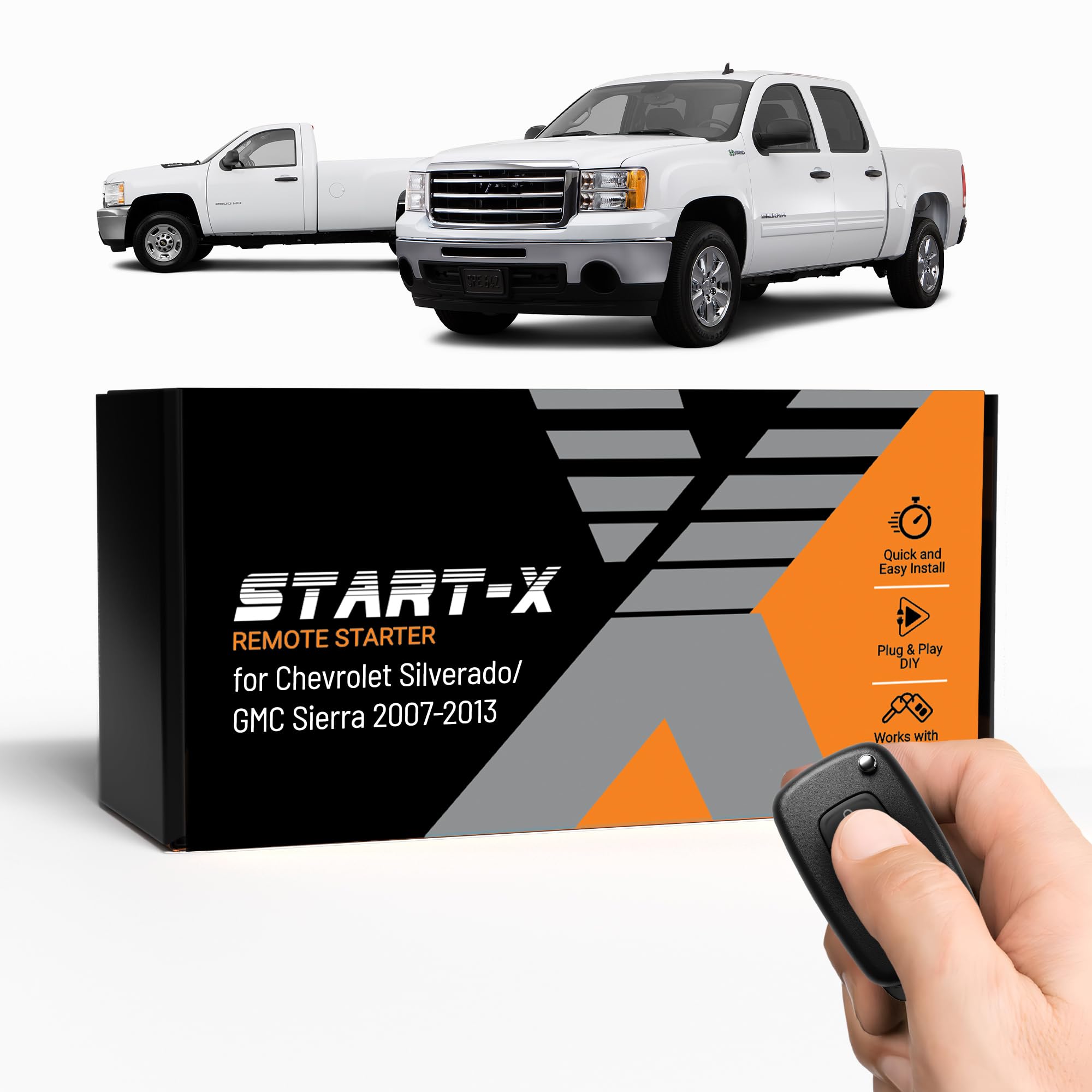 Start-XRemote Starter Kit for Chevy Silverado/GMC Sierra (2007-2013) | Key Ignition Engine | Plug n Play | 2007 2008 2009 2010 2011 2012 2013