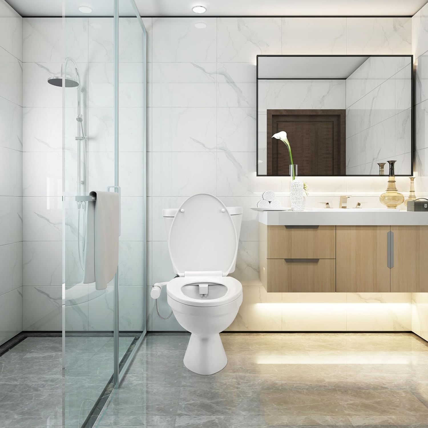 Ultra-Slim Bidet Attachment for Toilet, Non Electric Retractable Nozzles (Posterior/Feminine Wash) Hygienic Bidets Existing Toilets Seat, Adjustable Water Pressure, Water Sprayer Baday - Image 7