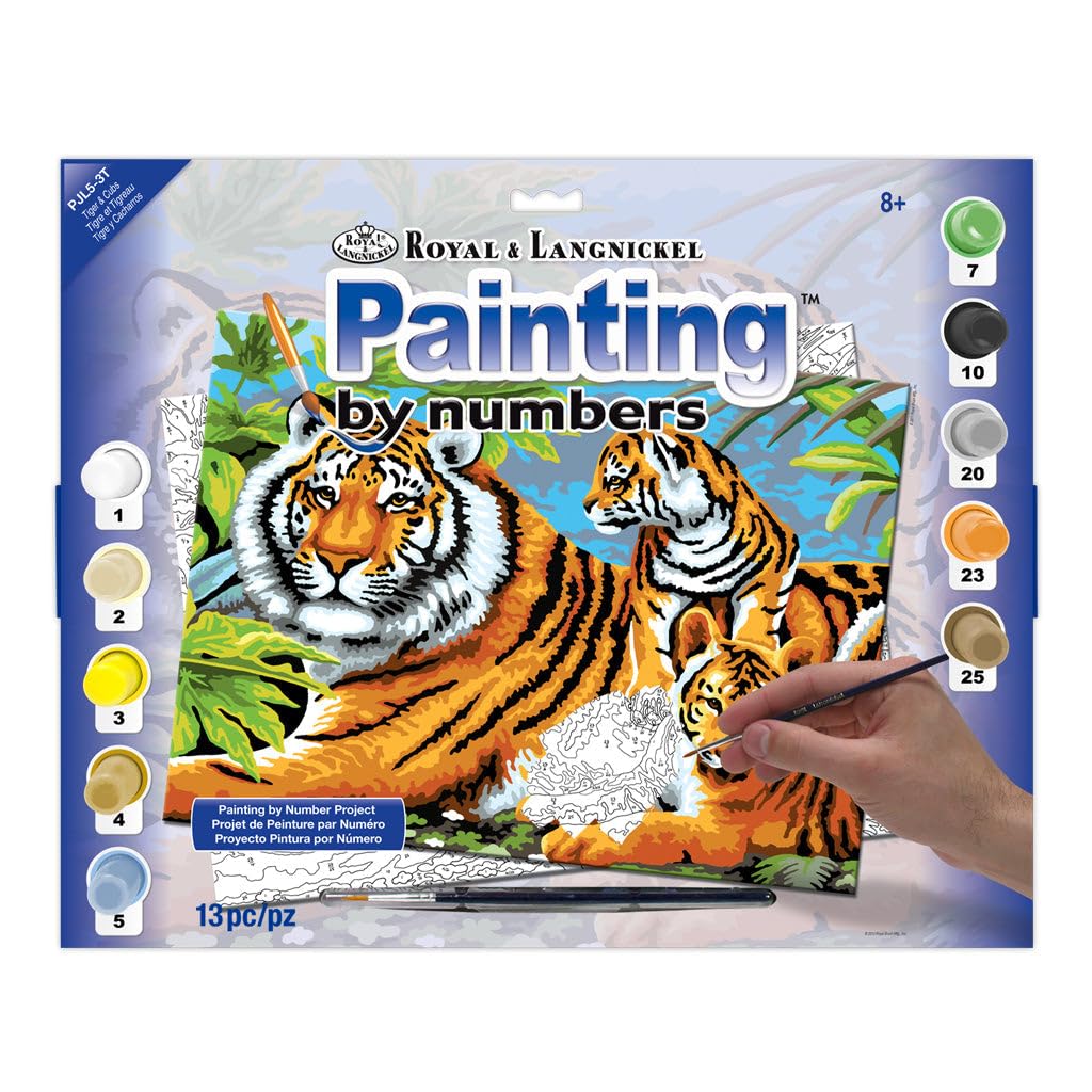 Royal & Langnickel Junior Large Paint by Number Kit 15.25"X11.25", Tiger & Cubs