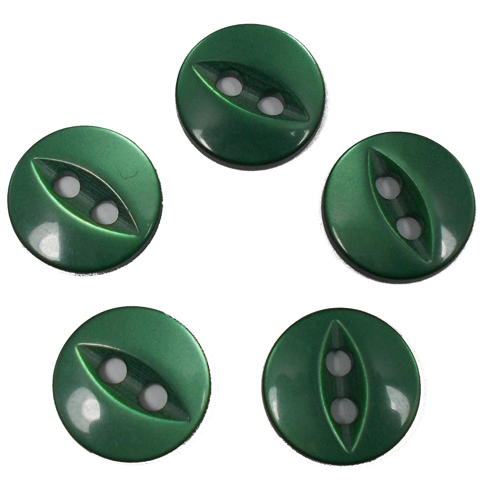 Fisheye Basic Buttons 11mm (Green, 5)