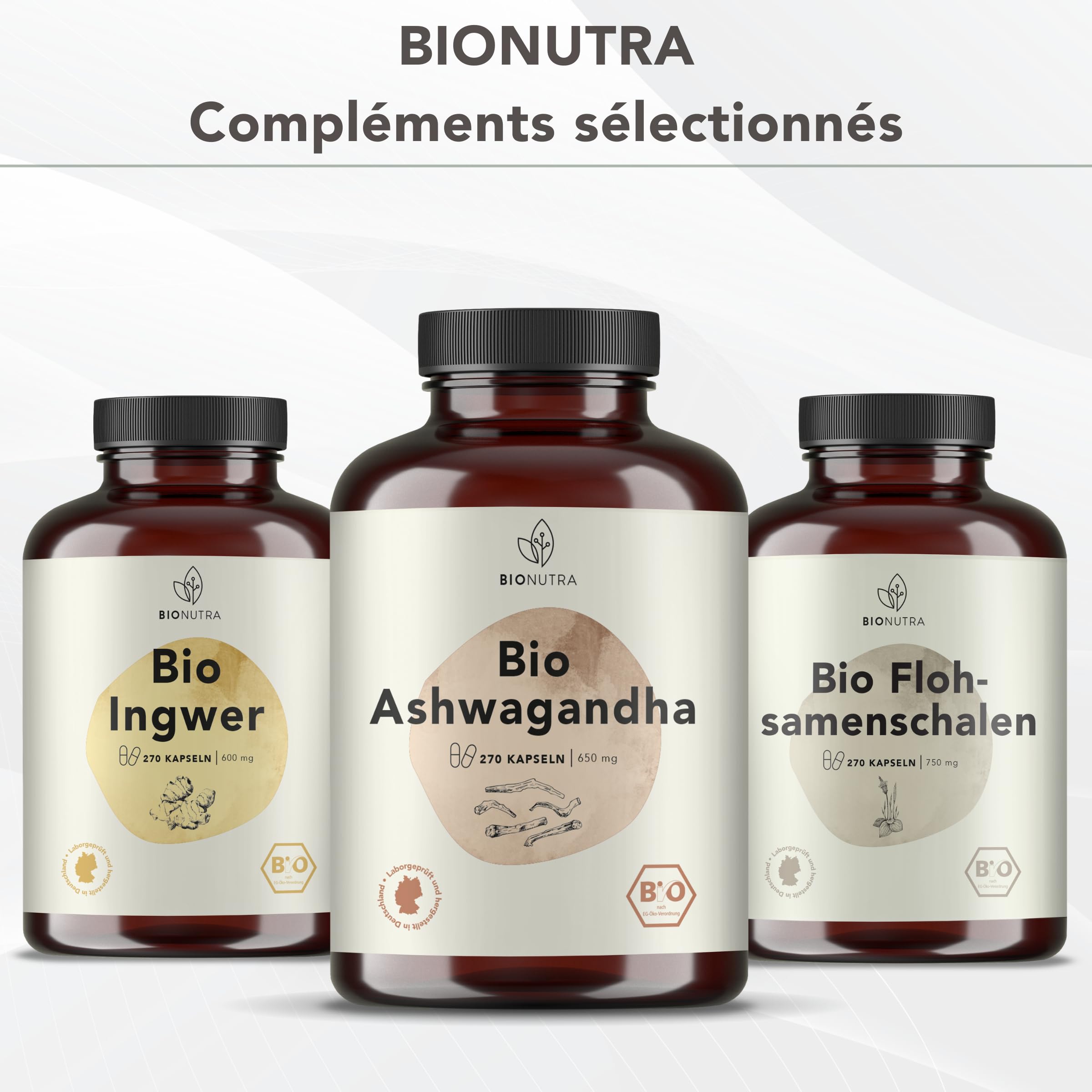 BIONUTRA® Gélules de Haritaki bio hautement dosées 3000 mg/jour, contrôlées résidus, fabrication allemande, véganes, sans lactose, gluten ni additifs, bio Haritaki poudre, 270 pièces x 500 mg