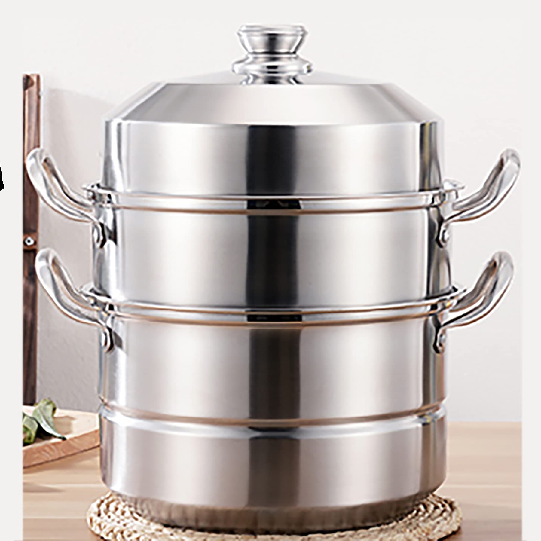 Pentola per Cottura A Vapore Extra-Spessa Extra-Alta Panini E Panini al Vapore per Uso Domestico Vaporiera Panino al Vapore per Cottura A Vapore,30Cm