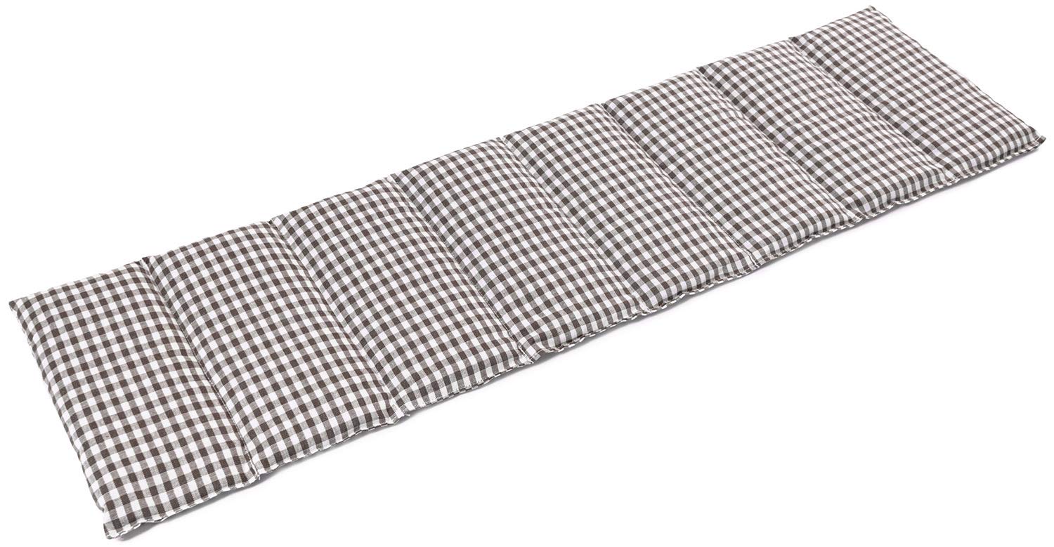 Cuscino termico - Cuscino con semi di uva, 75x20cm. Cuscino riscaldabile per la schiena, il ventre e molto altro, con 8 compartimenti. Terapia caldo e freddo (marrone e bianco)