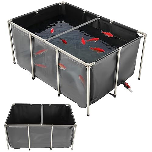 VEVOR Canvas Fish Pond, 270 Gal Above Ground Fish Pond,