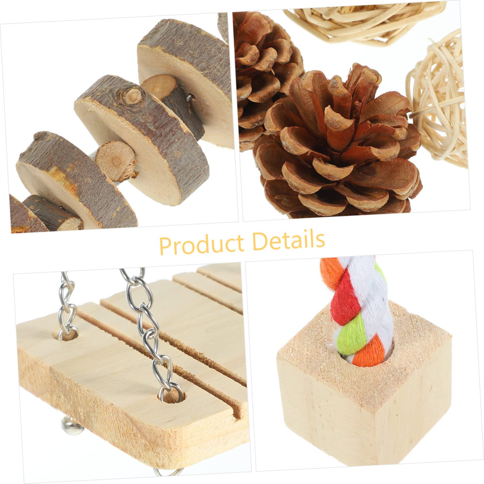 1satz Hamster Kauspielzeug-Set Mit Karotten-heu-bällen Und Schaukeltieren Für Kleine Tiere Teiliges Spielzeug Zahnpflege Und Beschäftigung Für Hamster Meerschweinchen Und