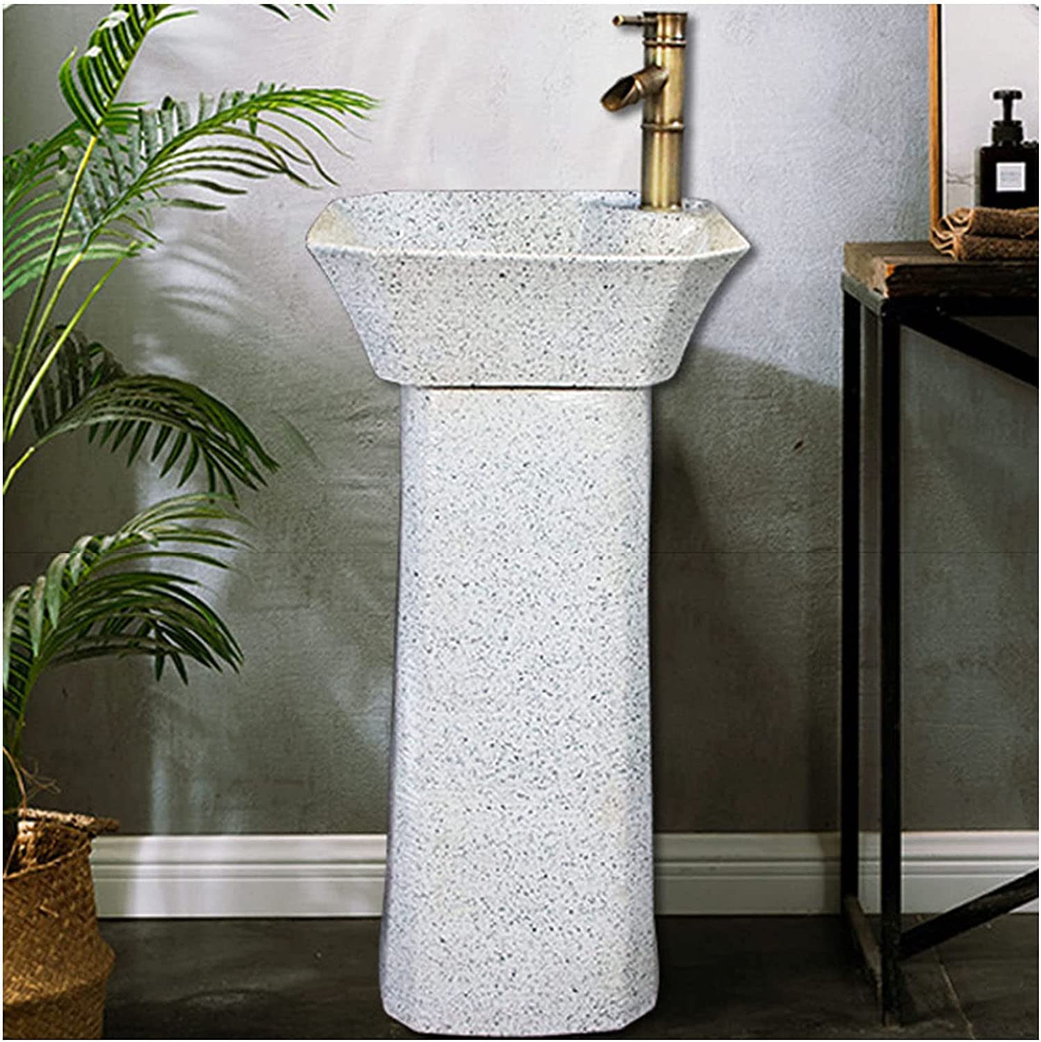 WDSOPK Sink Art Hotel Home Ceramic Basin with Full and One Tap Hole, Porcelain Scratch Stain Resis