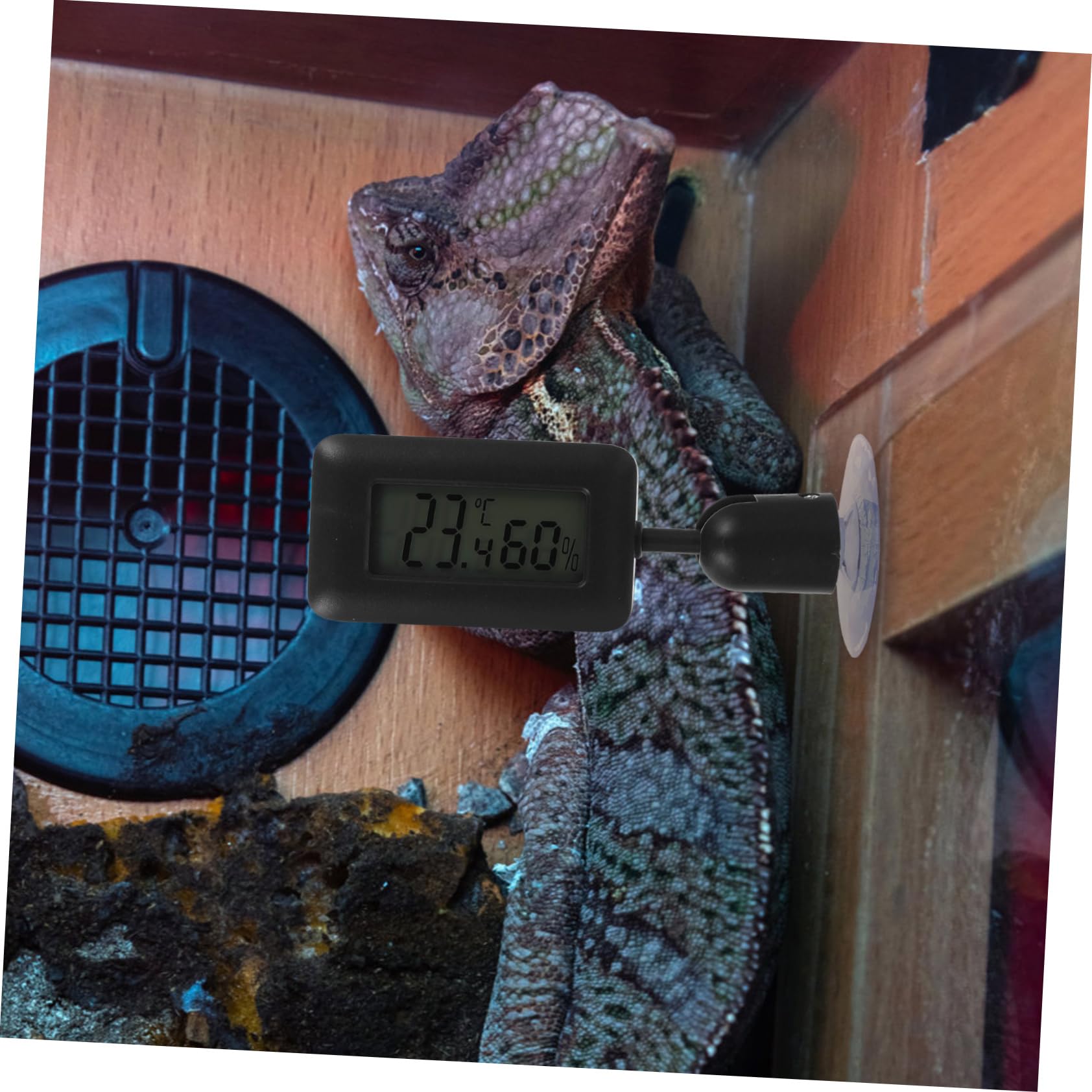 Milisten 4stücke Reptilien Thermometer Digital Mit Rotation Hygrometer Und Großer Saugnapf Für Terrarien Und Aquarien Präzise Temperatur Und Luftfeuchtigkeitsmessung Für