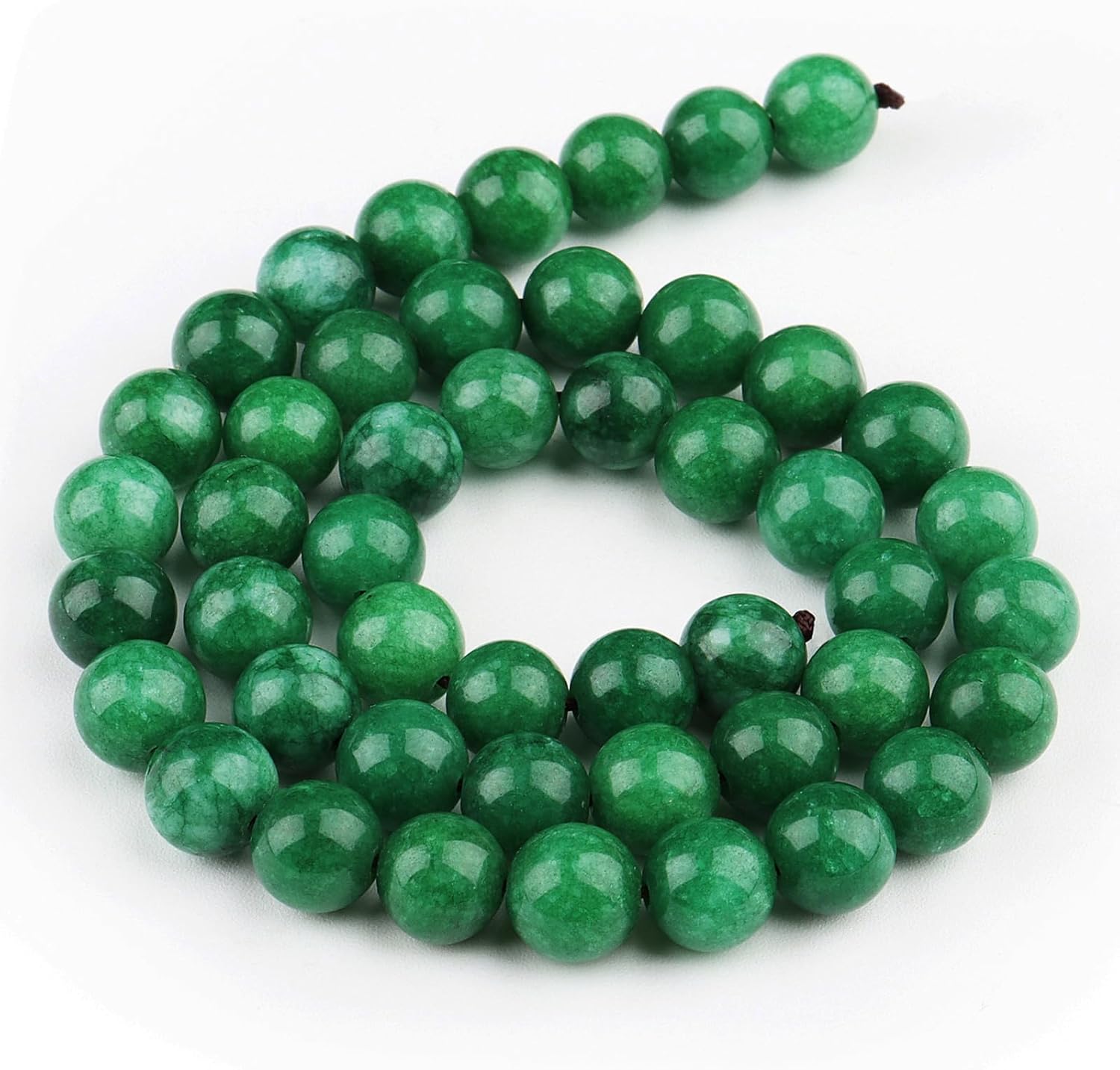 Natural Green Jade Beads for Jewelry Making - Stone Beads Gemstone Beads for Bracelets, 10mm Crystal Round Loose Beads(35-37pcs, 10mm, Green Jade) - Image 4