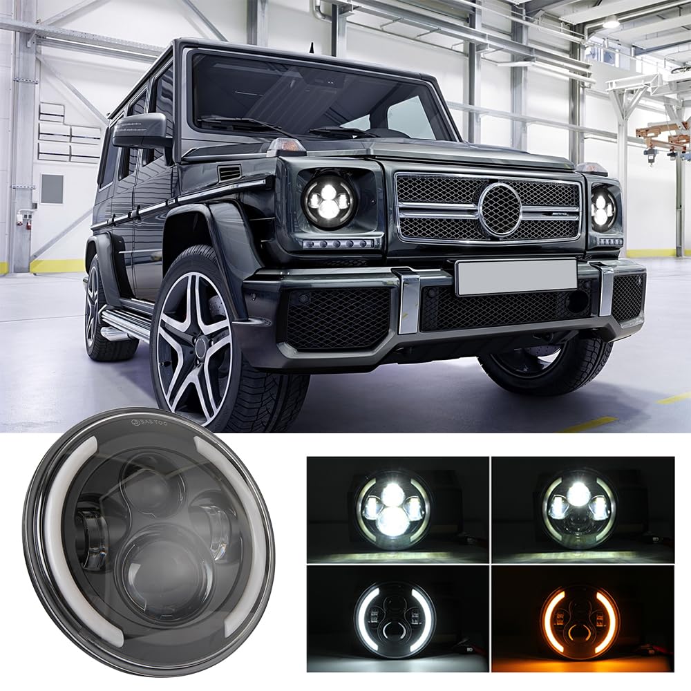 Phare LED Rond 7 Pouces Avec Halo - 27 LEDs, Faisceau Haute/baise, DRL, Clignotant, étanche - 2