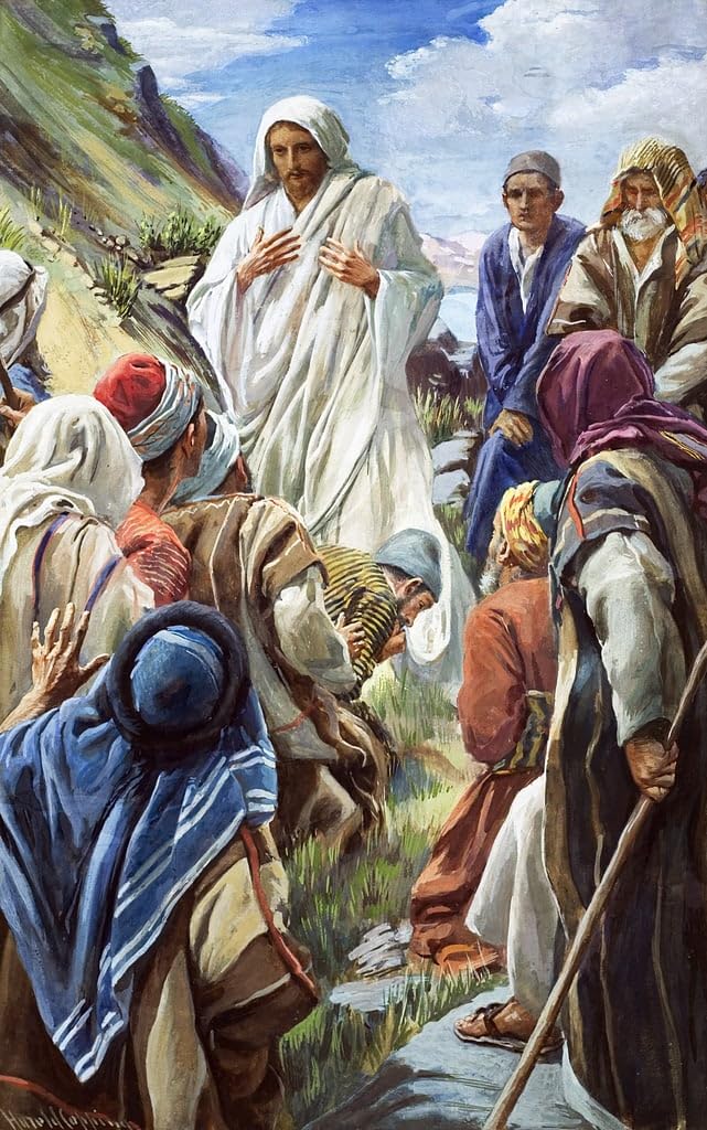 Tableau Jésus par Harold Copping impression d'art sur toile déco 60x90cm - 5