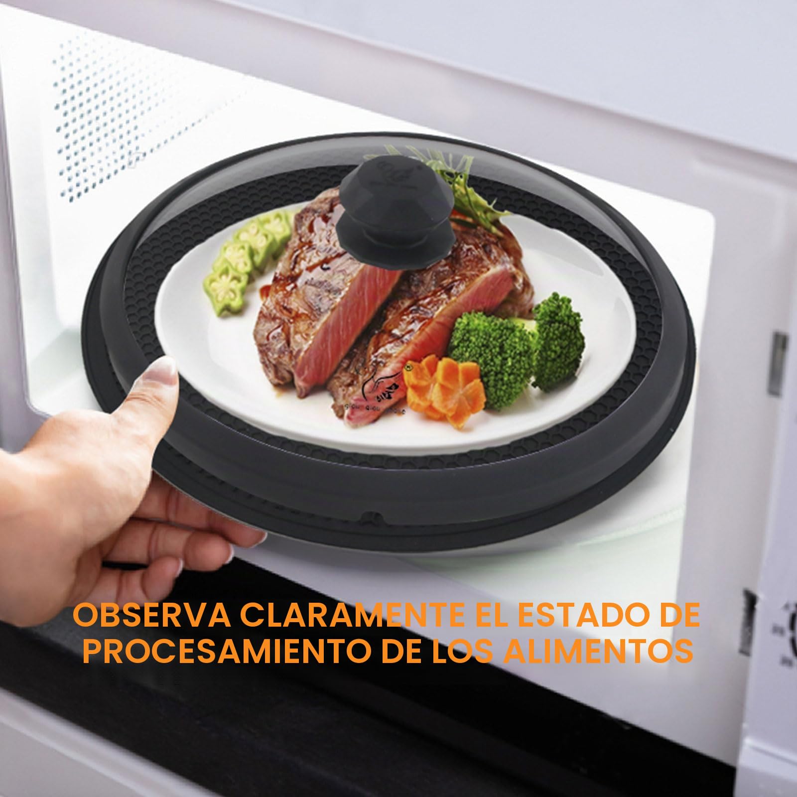 Funda para microondas para alimentos (negro - serie Diamond)