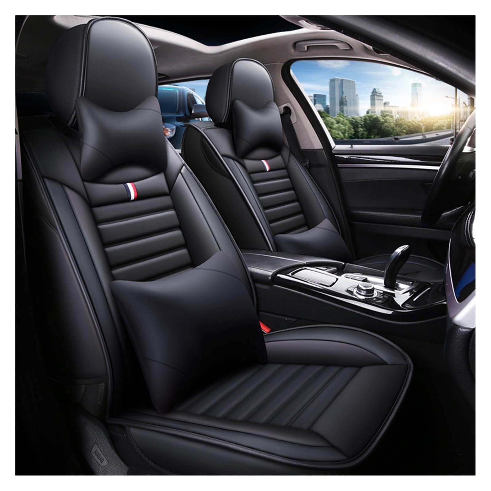 Housses de siège en cuir Mitsubishi Outlander Pajero et ASX aspect luxe noir