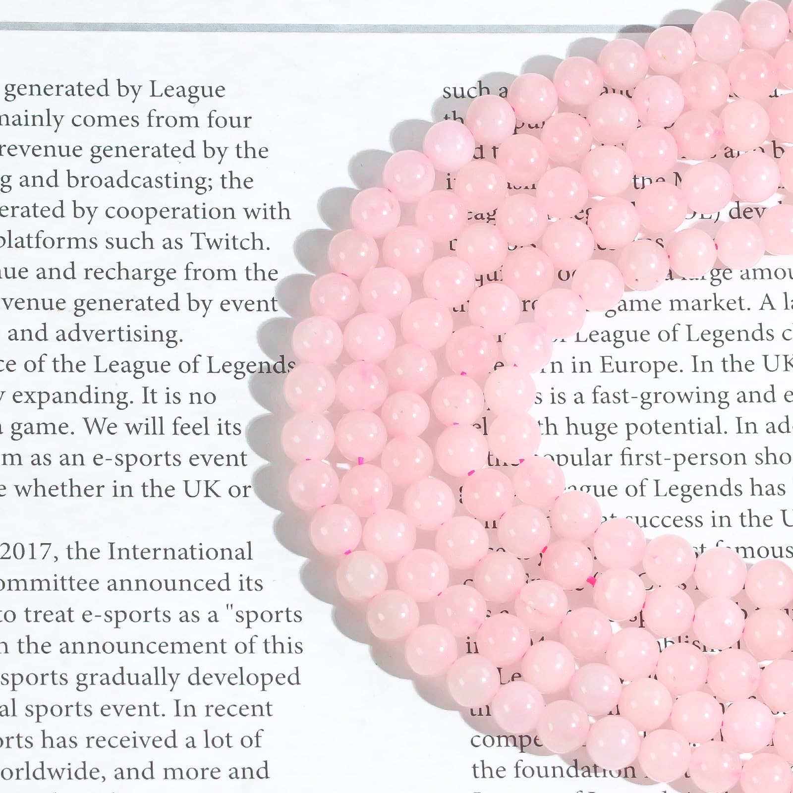 Ouubuuy 60pcs 6mm Round Pink Rose Quartz Crystal Beads for Jewelry Making, 6 mm - Image 2