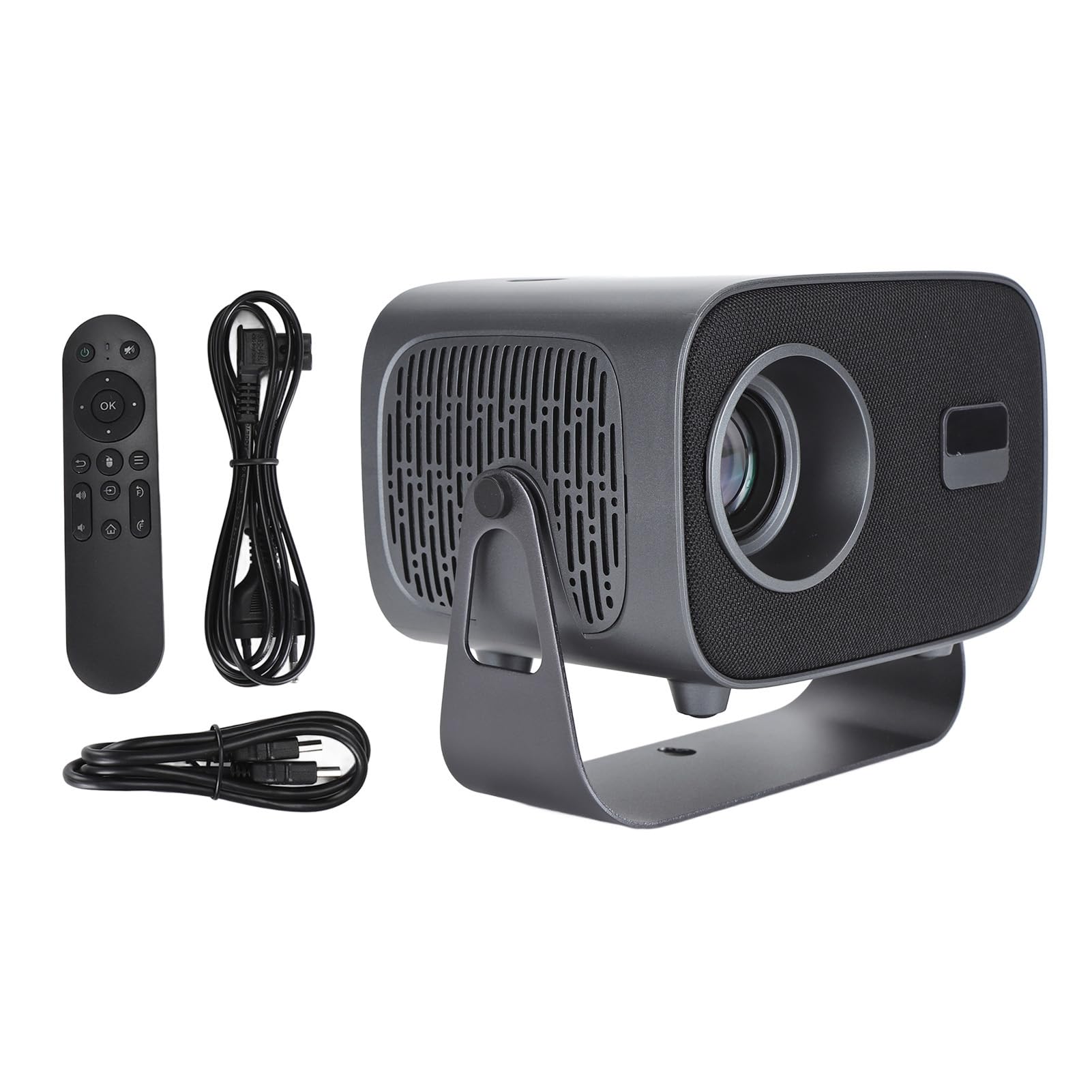 Proiettore 4K, Mini Proiettore con Messa a Fuoco Elettrica Bluetooth WiFi 1080P, Videoproiettore da Soffitto Orientabile a 360° per Android TV 11.0 per la Casa (Spina UE 100‑240 V)