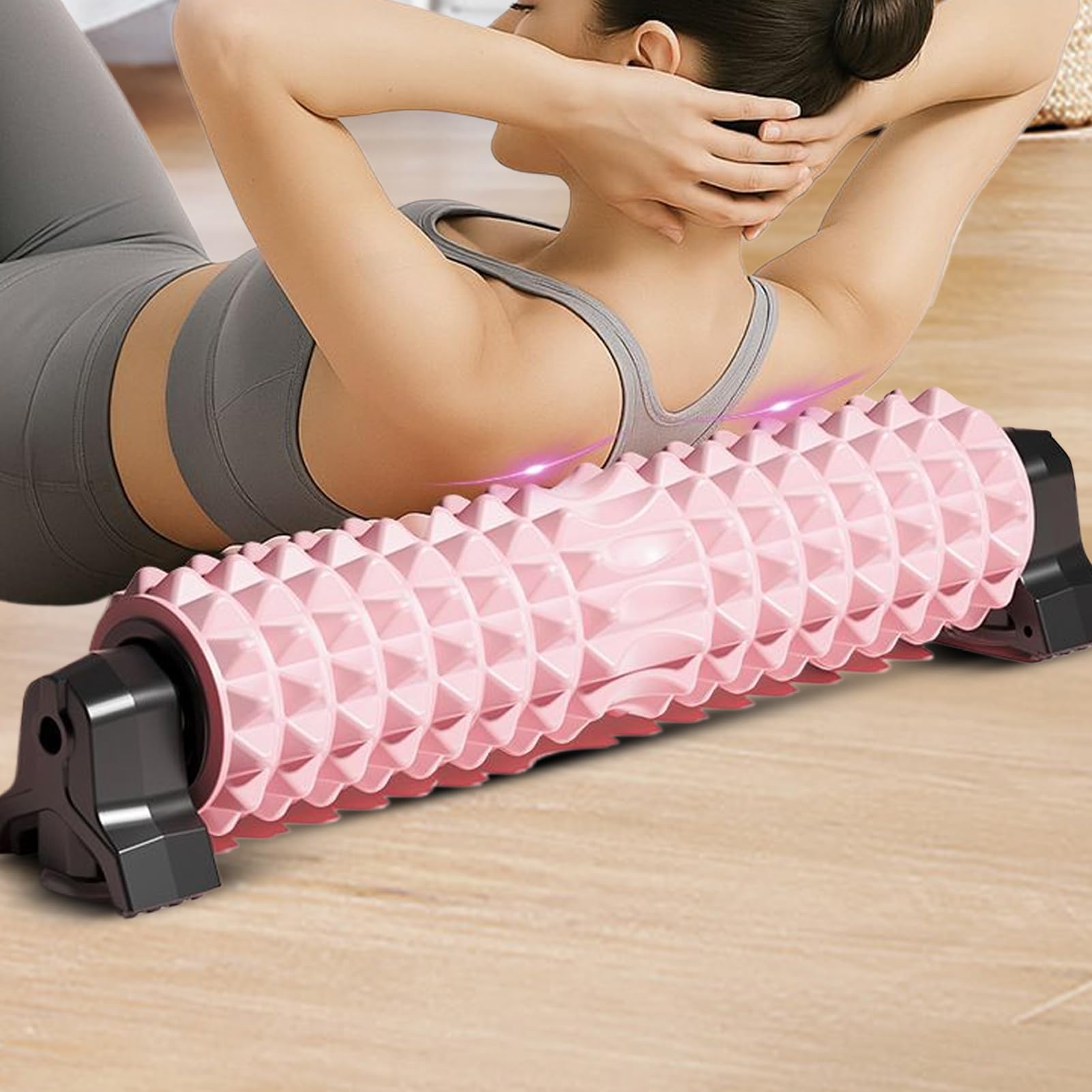 Rullo da Massaggio in Schiuma Massaggiatore Allungatore Antiscivolo | Foam Roller Per Schiena Per Esercizio, Stretching, Allenamento, Sonno, Arricciatura Notturna, Gamba, Corpo, Muscolo,