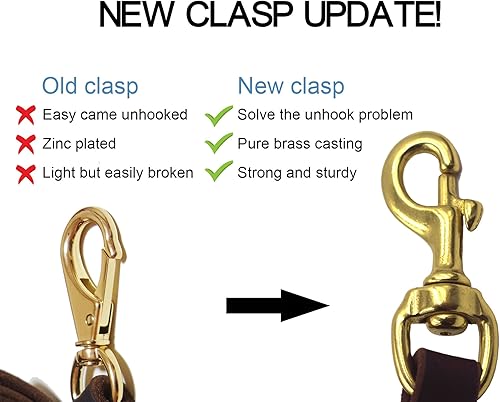 Miniatura 3 de YOOGAO Pet Correa de entrenamiento de perro de cuero auténtico. 46 pies de largo 35 pulgadas de ancho para perros medianos y grandes. (6 pies)