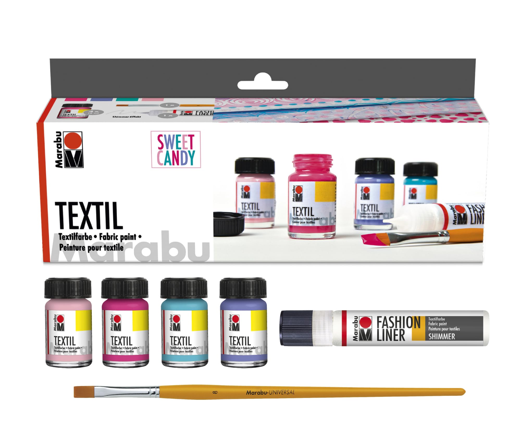 Marabu Textil Fabric Paint Set - Sweet Candy