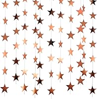 Vista 29 de Guirnalda de estrellas de papel con purpurina, 130 pies de largo, decoración colgante para graduación de clase de 2022, felicitaciones, graduación