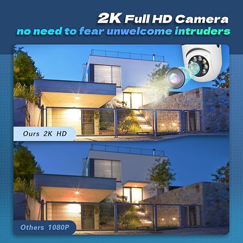 Miniatura 5 de MCJ Cámara de seguridad con bombilla de 2K  3MP, cámara de seguridad WiFi 5G y 2.4G, cámara de seguridad inalámbrica para interiores y exteriores,