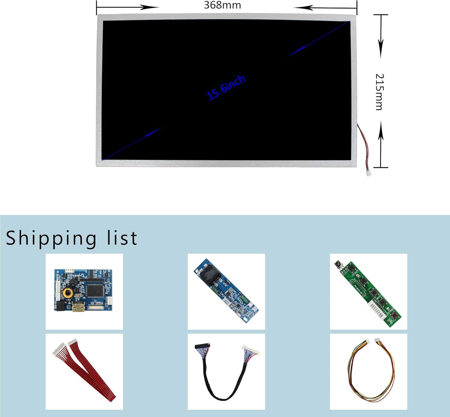 VSDISPLAY 15.6" 15.6 Inch 1920X1080 LCD Screen G156HTN02.1 with LCD Controller Board VS-TY2660H-V661