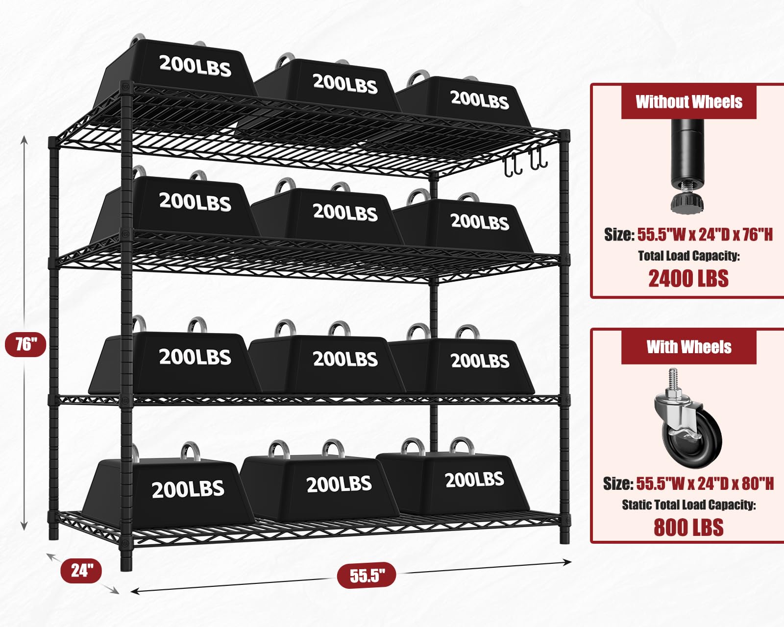 Quantum QSB204BL Store More Shelf Bin, 17-7/8