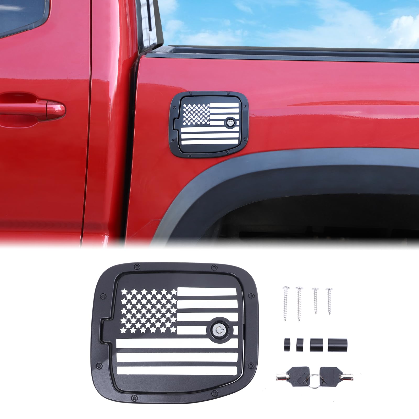 Car Fuel Tank Cap Replacement Anti-theft Lock Cap Compatible with Toyota Tacoma 2016-2023 Door Fuel Tank Cover W