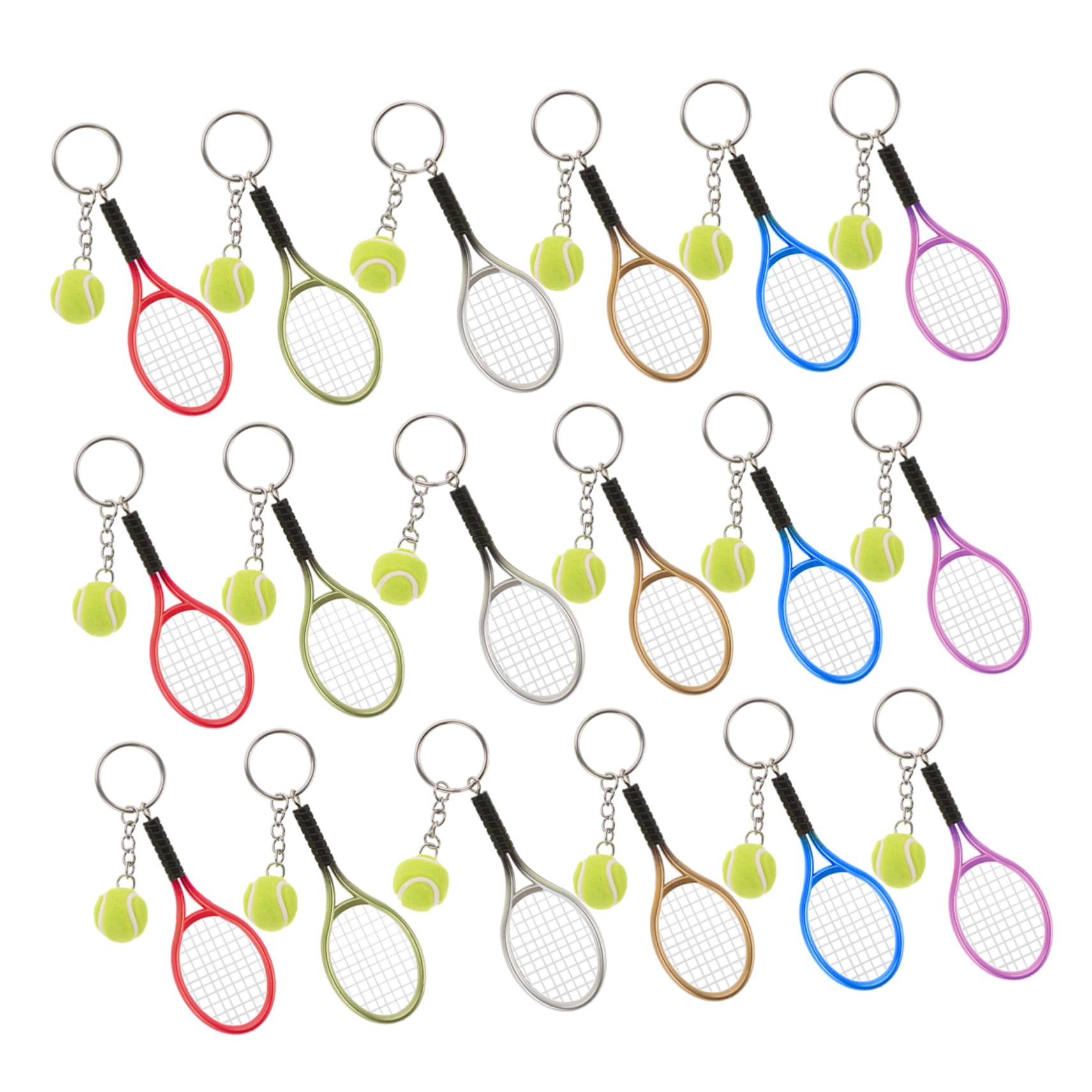 KOMBIUDA 18 Portachiavi Per Amanti Dello Sport Portachiavi Con Da Tennis Accessori