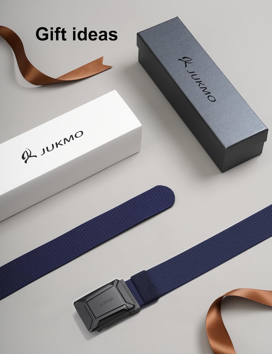 JUKMO Stretch Tactical Belt for Men,2 Pack Military Work Rigger Hiking 1.5" Elastic Nylon Web Quick Release Belt in Gift Box - Image 9