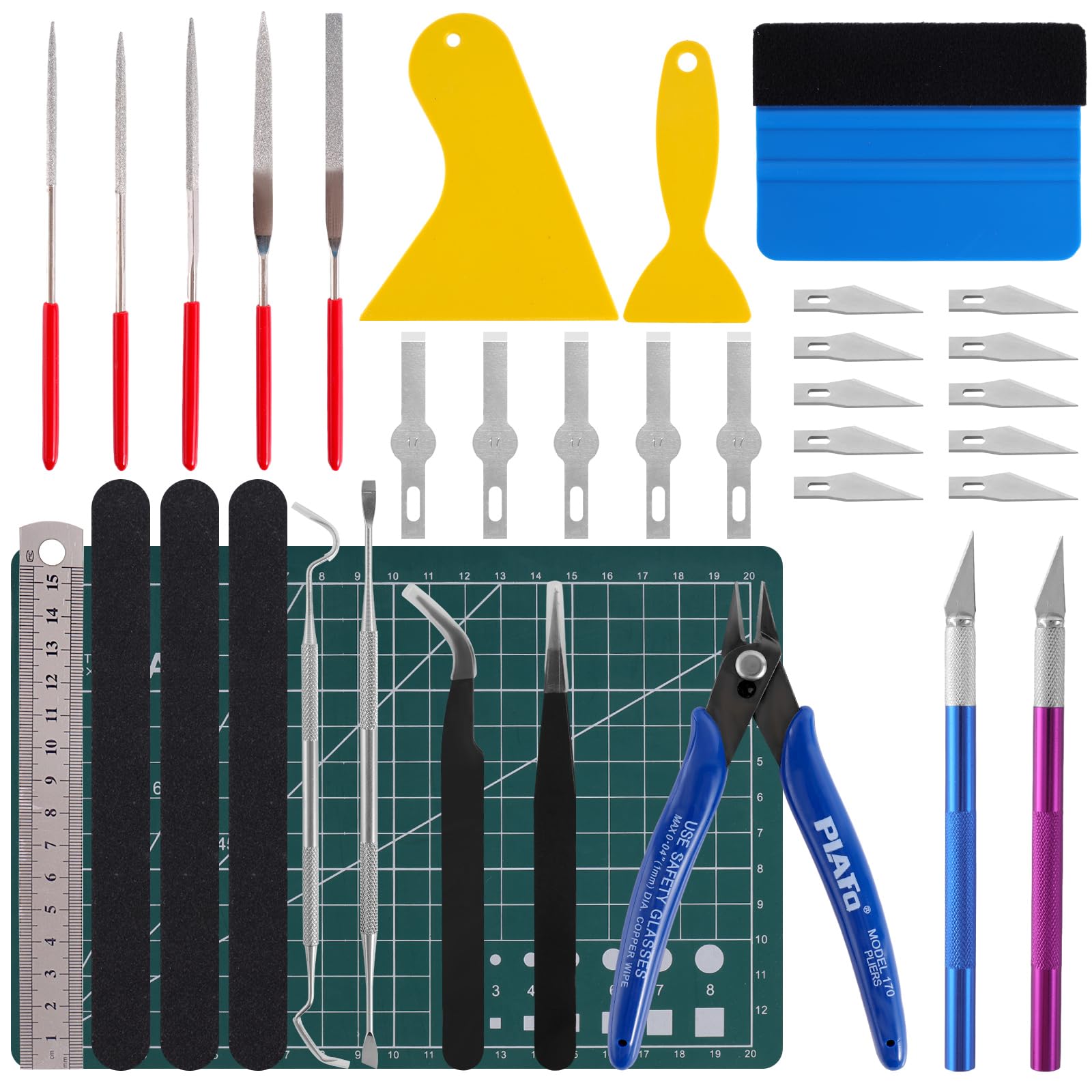 30Pcs Gundam Model Tools Kit, Hobby Basic Tool Craft Set, Model Basic Tools Craft Set, Hobby Building Tools Kit, DIY Craft Tool Set for Gundam Car Model Building Repairing and Fixing